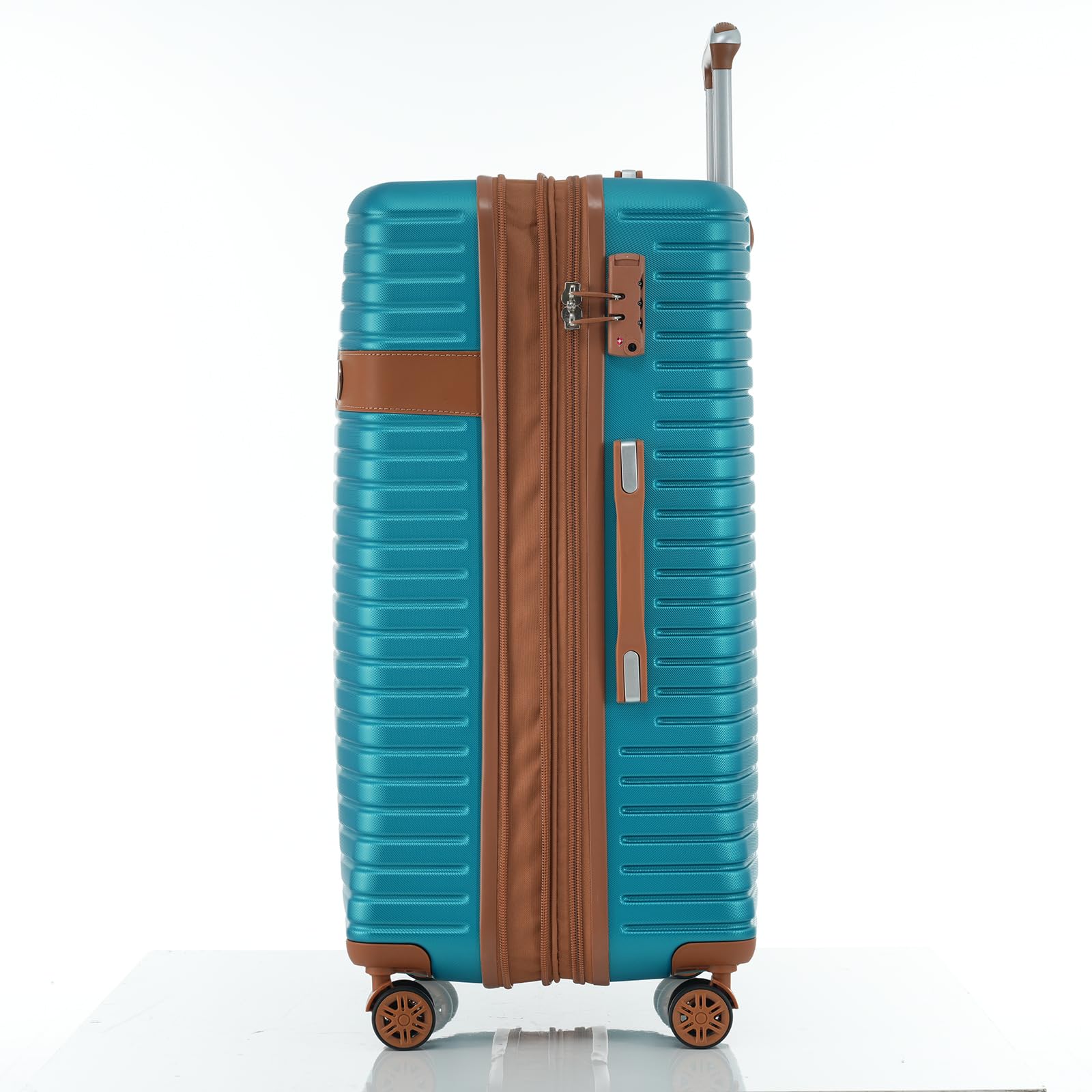 4 Piece Lightweight Hardside Luggage Set with 360° Spinner Wheels & TSA Lock - Expandable Carry On Suitcase for Travel - Perfect for Family Vacations, Business Trips & Weekend Getaways (Green)