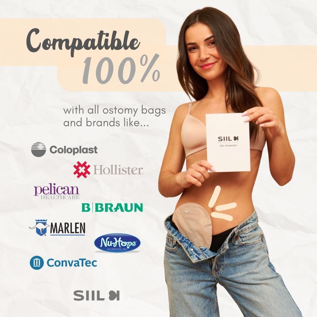 SIIL Stoma Guard Shield for Ostomy Bags - Protective Cover for Colostomy & Ileostomy Supplies | Stoma Protector for Comfort & Security | Ideal for Swimming, Sports & Daily Activities