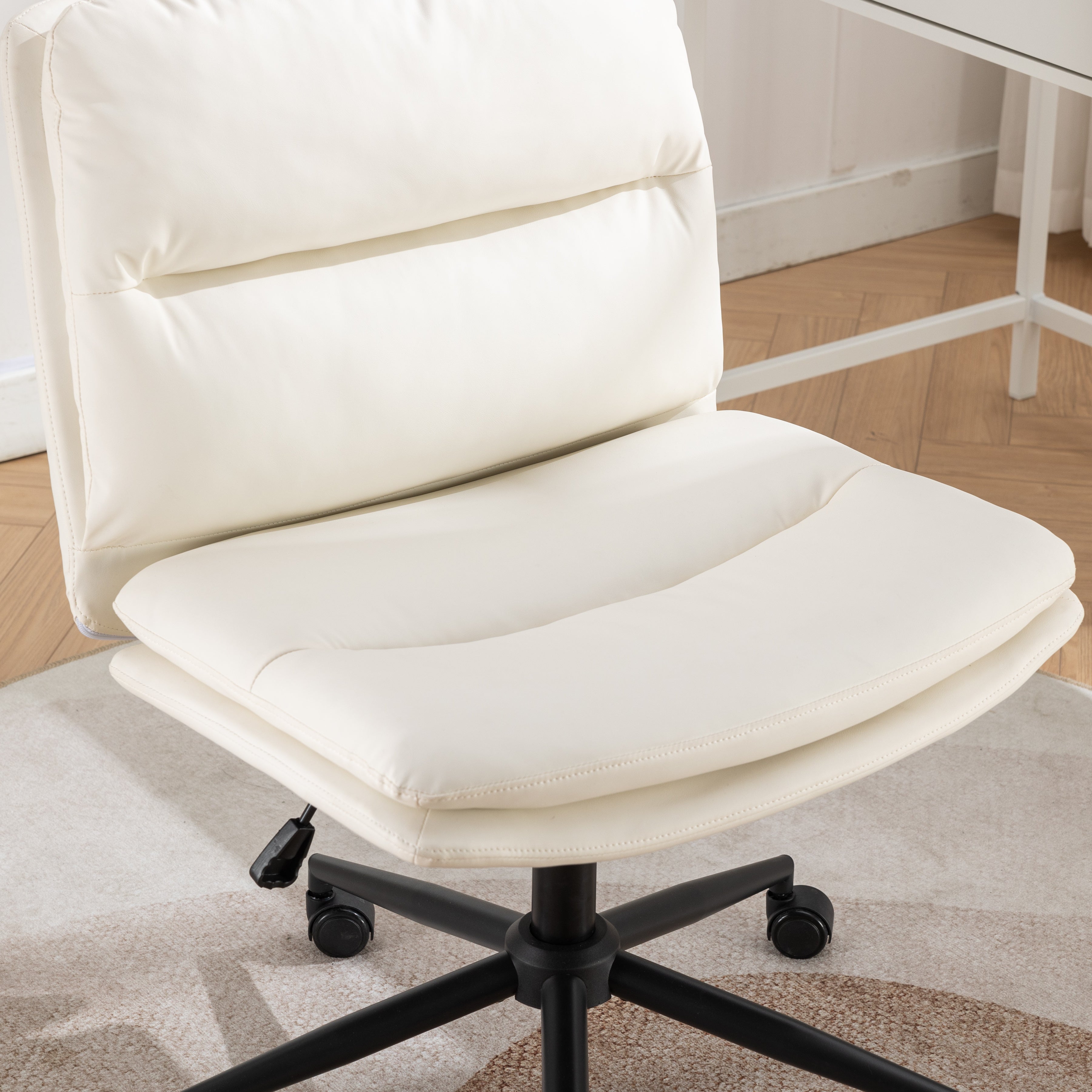 Roundhill Furniture Bizerte Adjustable Swivel Criss Cross Chair - Wide Seat Ergonomic Office Chair for Home & Workspace - Perfect for Desk Work, Gaming & Study Sessions