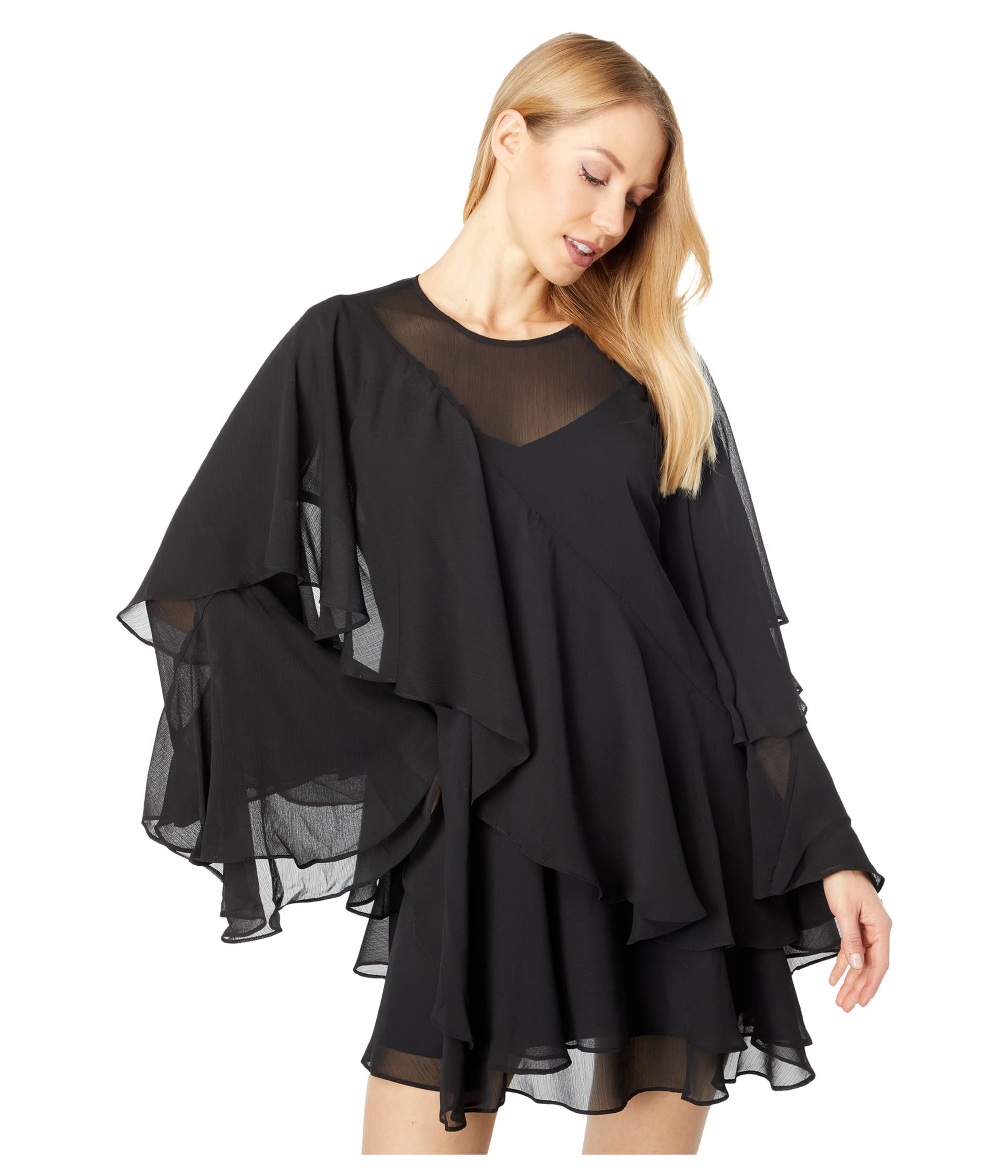 Ted Baker Pegasi Waterfall Ruffle Mini Dress - Elegant Cocktail Party & Wedding Guest Dress for Women | Flowy Summer Dress for Date Night & Special Occasions