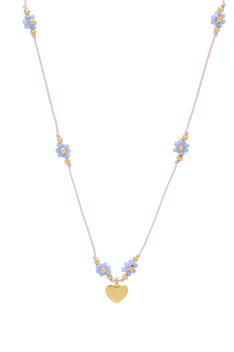 Elegant Flower Heart Miyuki Beaded Necklace for Women - Perfect for Weddings, Date Nights & Special Occasions