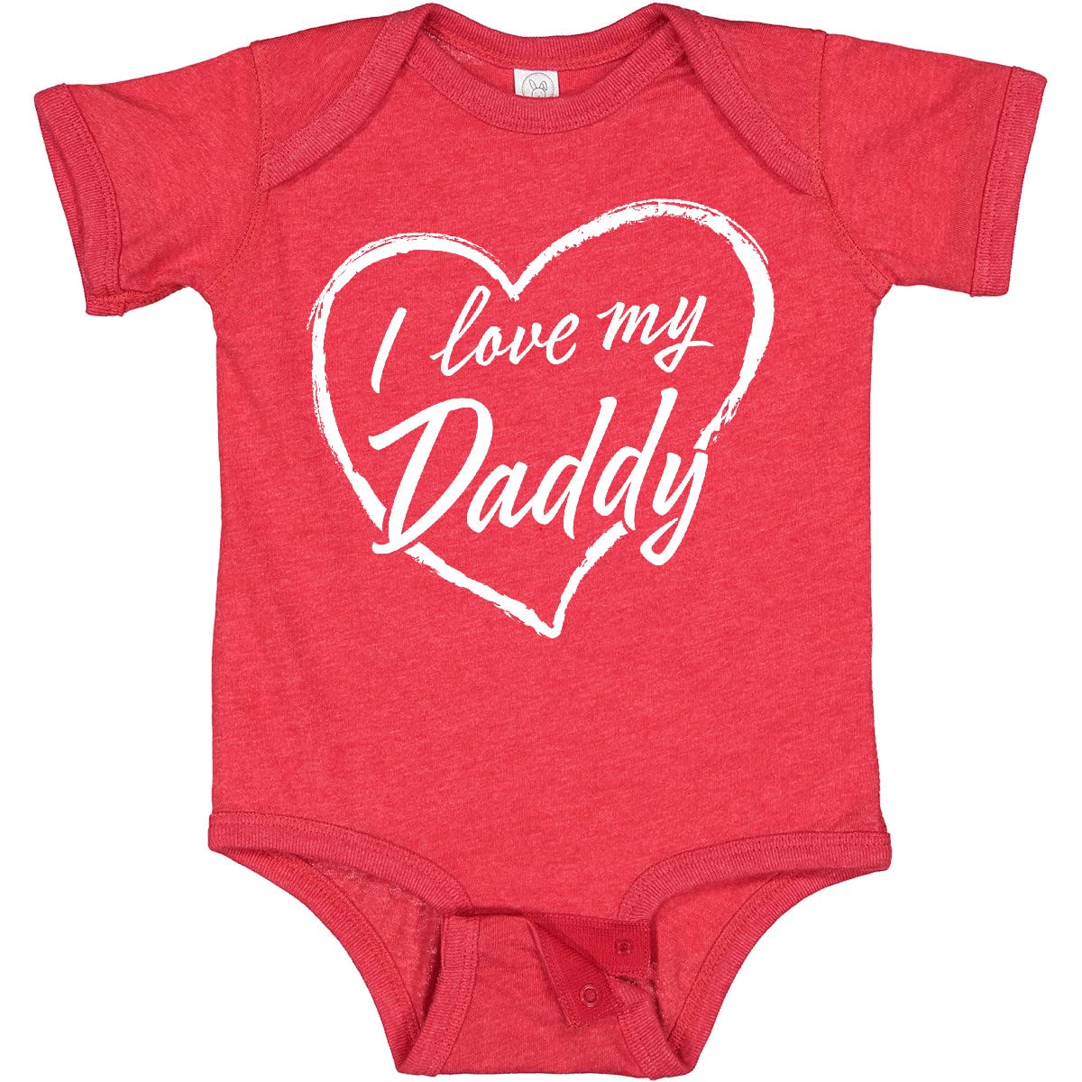 Inktastic I Love My Daddy White Chalk Heart Baby Bodysuit - Cute Outfit for Father's Day, Family Photos & Newborn Gifts