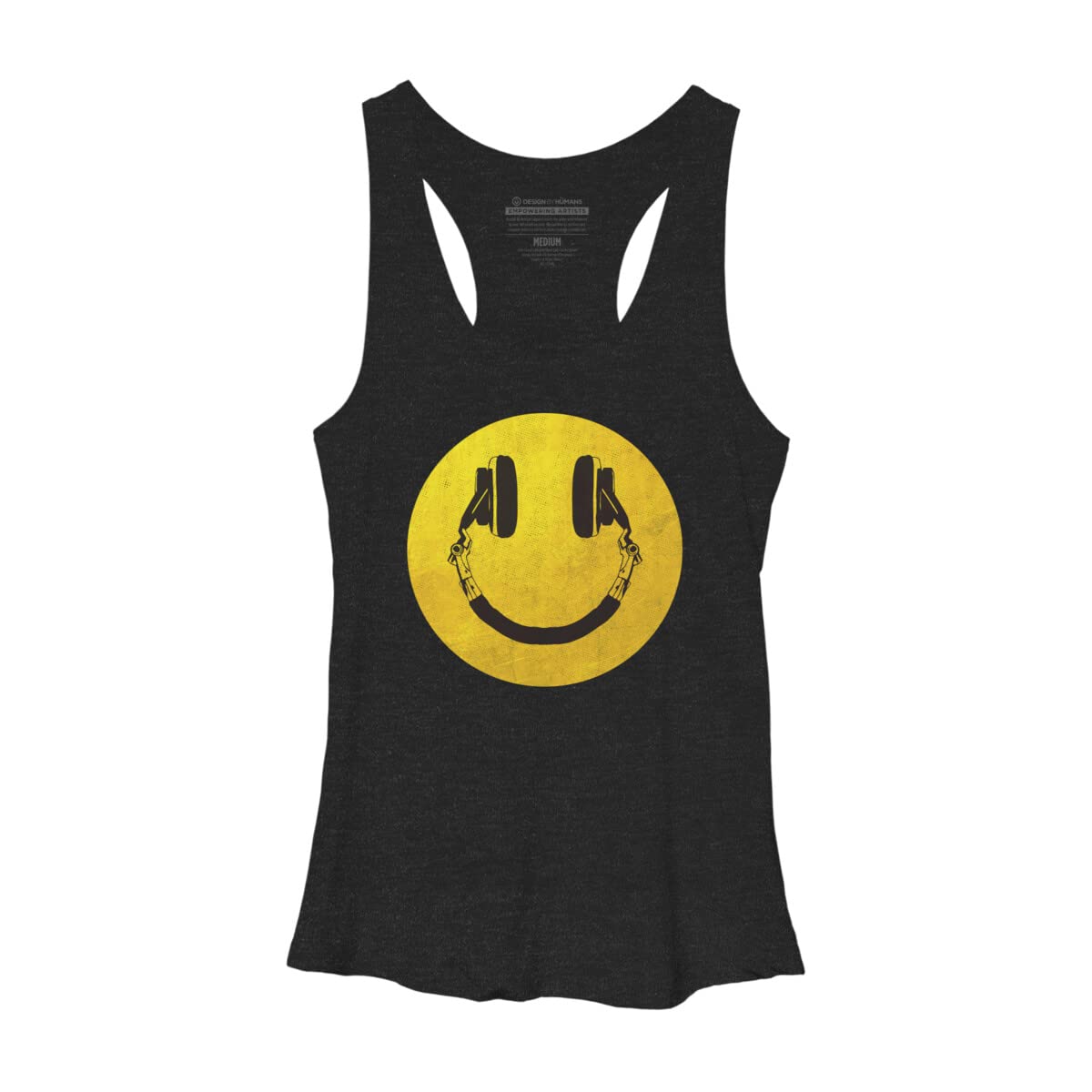 ArtTypeMachine Women's Music Smile Racerback Tank Top - Soft & Comfortable Workout Shirt for Yoga, Running & Casual Wear