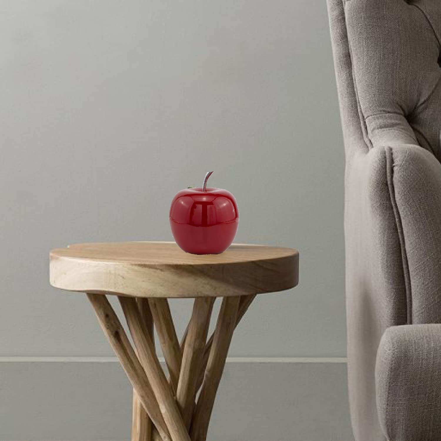 Premium Buffed Red Extra Large Apple Sculpture - Handcrafted Home Decor for Living Room, Office, or Garden | Unique Gift Idea for Housewarming & Holidays