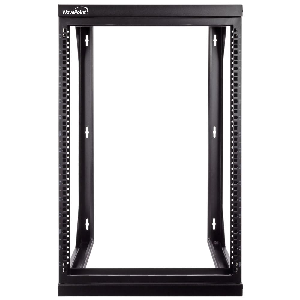 NavePoint 15U Open Frame Server Rack for 19