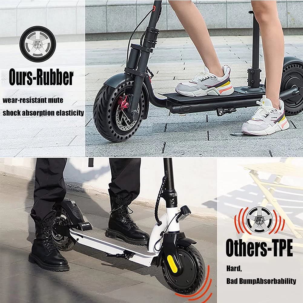 10 Inch Tubeless Electric Scooter Tires - 2.5 Solid Tire (2 Pack) - High Elastic, Wear-Resistant & Anti-Slip for 60/70-6.5 Scooters - Perfect for Commuting, Urban Travel & Last-Mile Delivery