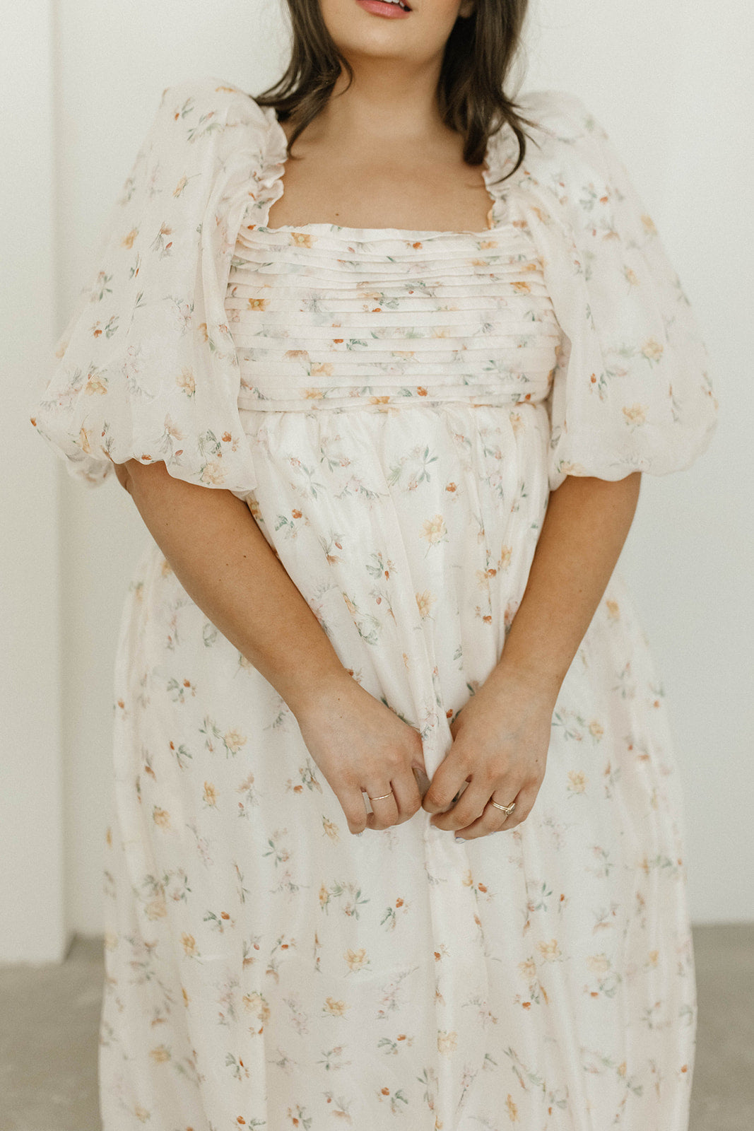 Melody Maxi Dress with Pleats & Bow Detail - Yellow Rose Floral Print | Bump Friendly Maternity Dress | Inclusive Sizing S-3XL | Perfect for Weddings, Baby Showers & Summer Vacations