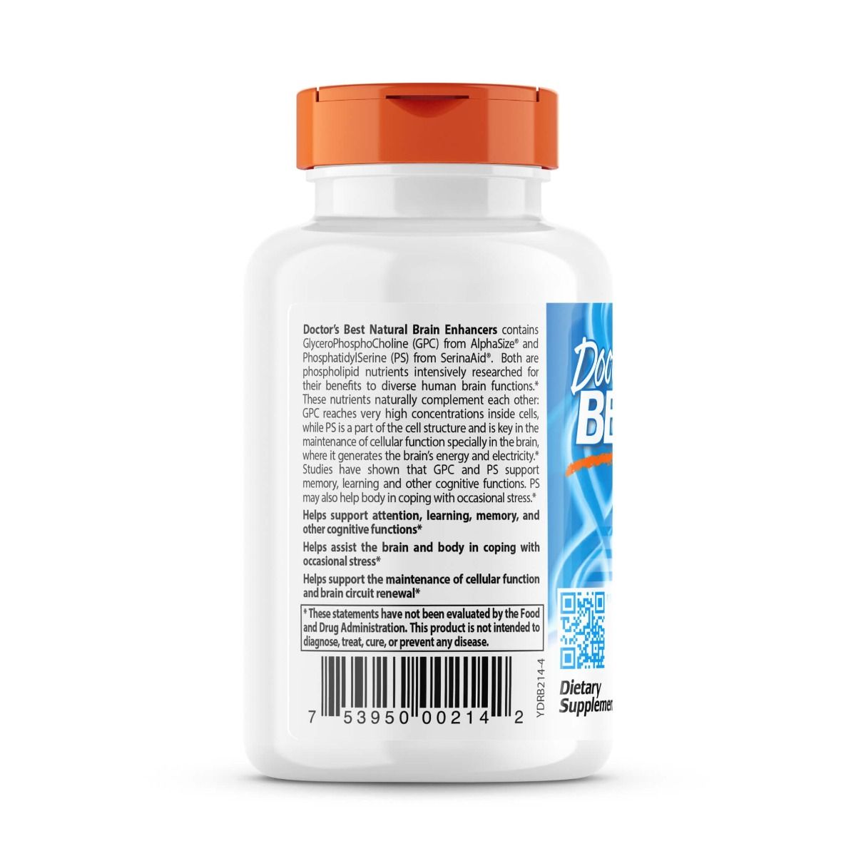 Doctor's Best Natural Brain Enhancer Supplement with AlphaSize & SerinAid - 60 Vegetarian Capsules for Memory, Focus & Cognitive Support - Perfect for Students, Professionals & Seniors