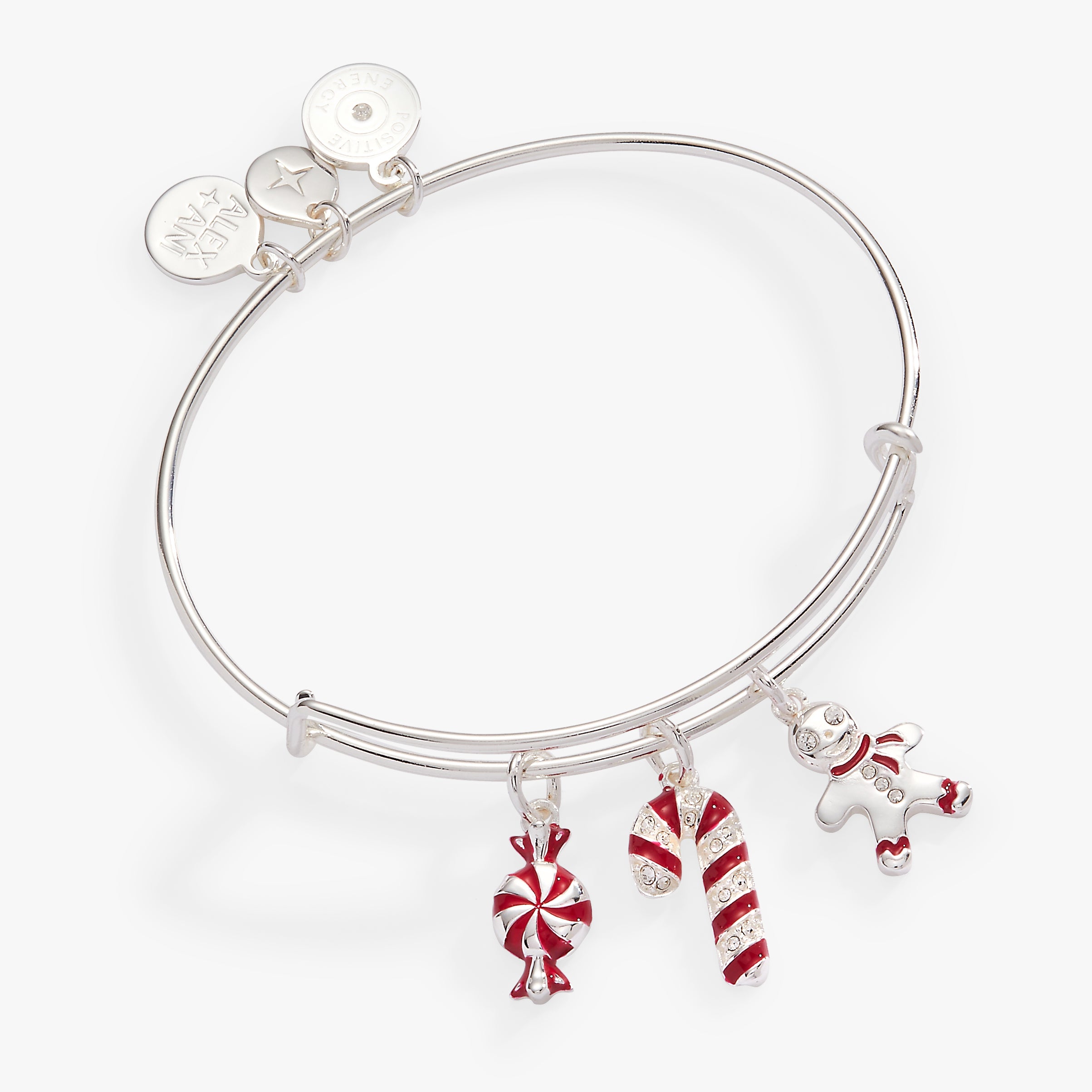 Festive Holiday Candy Cane Charm Bangle Bracelet - Christmas Party Jewelry Gift for Women & Girls - Perfect for Xmas Celebrations, Office Parties & Stocking Stuffers