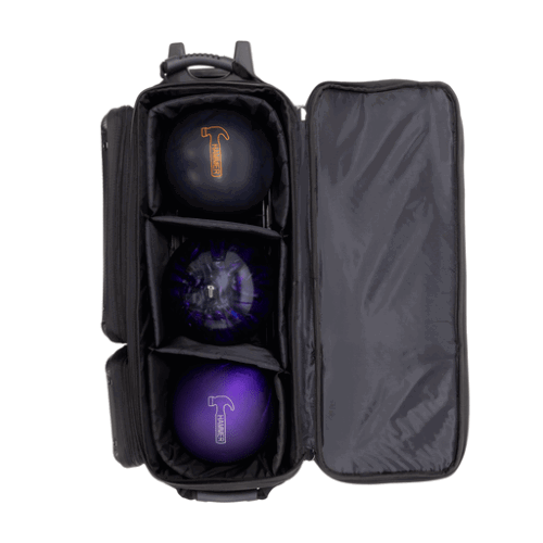 Hammer Carbon Shield 3 Ball Roller Bowling Bag - Durable Lightweight Bowling Accessories for Men & Women - Perfect for League Play, Tournaments & Practice Sessions