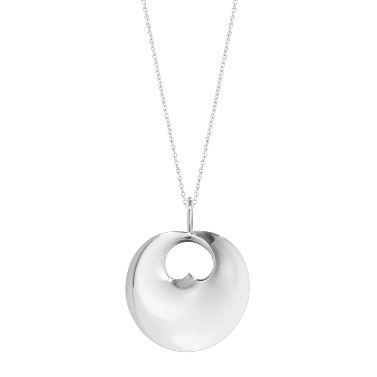 Elegant Silver Hidden Heart Large Pendant Necklace for Women - Perfect Gift for Valentine's Day, Anniversary & Romantic Occasions