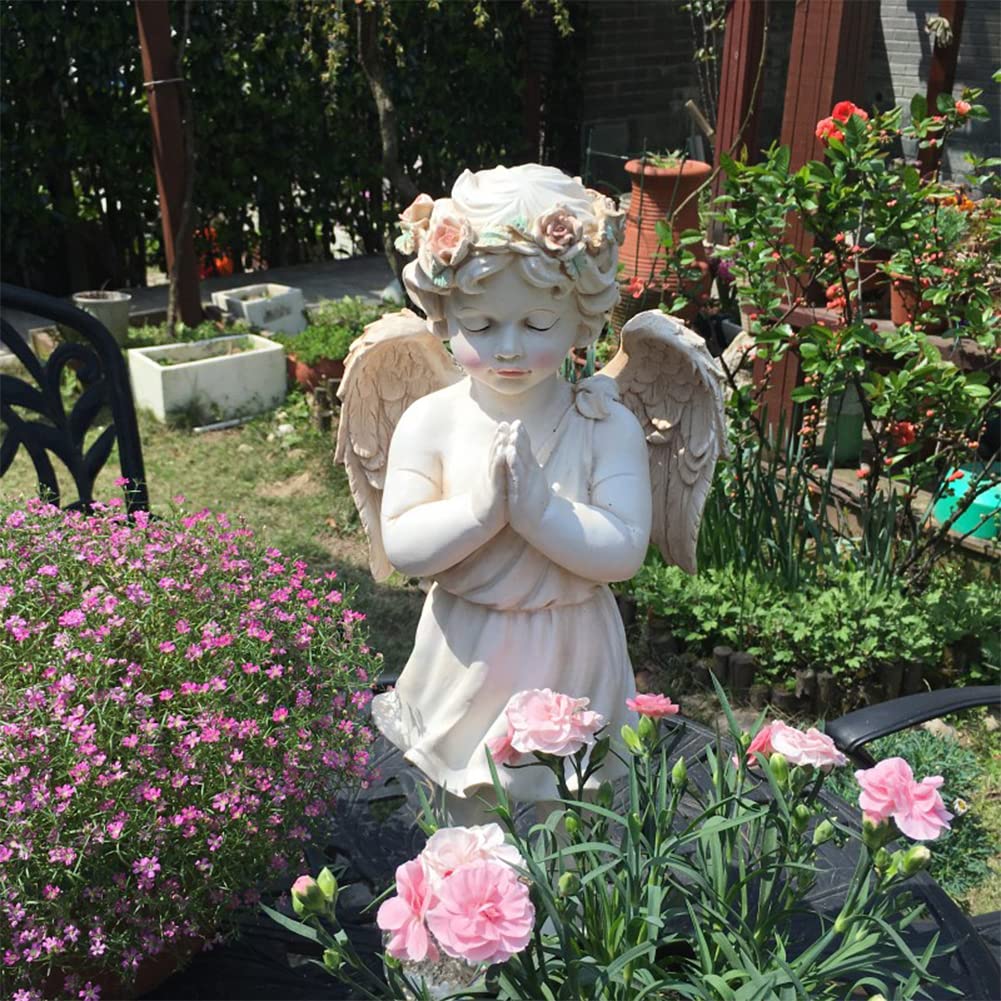 Easter Angel Garden Statue - 49x25cm Outdoor Sculpture for Courtyard, Home, Park & Villa Decor - Perfect for Spring, Easter & Holiday Decoration