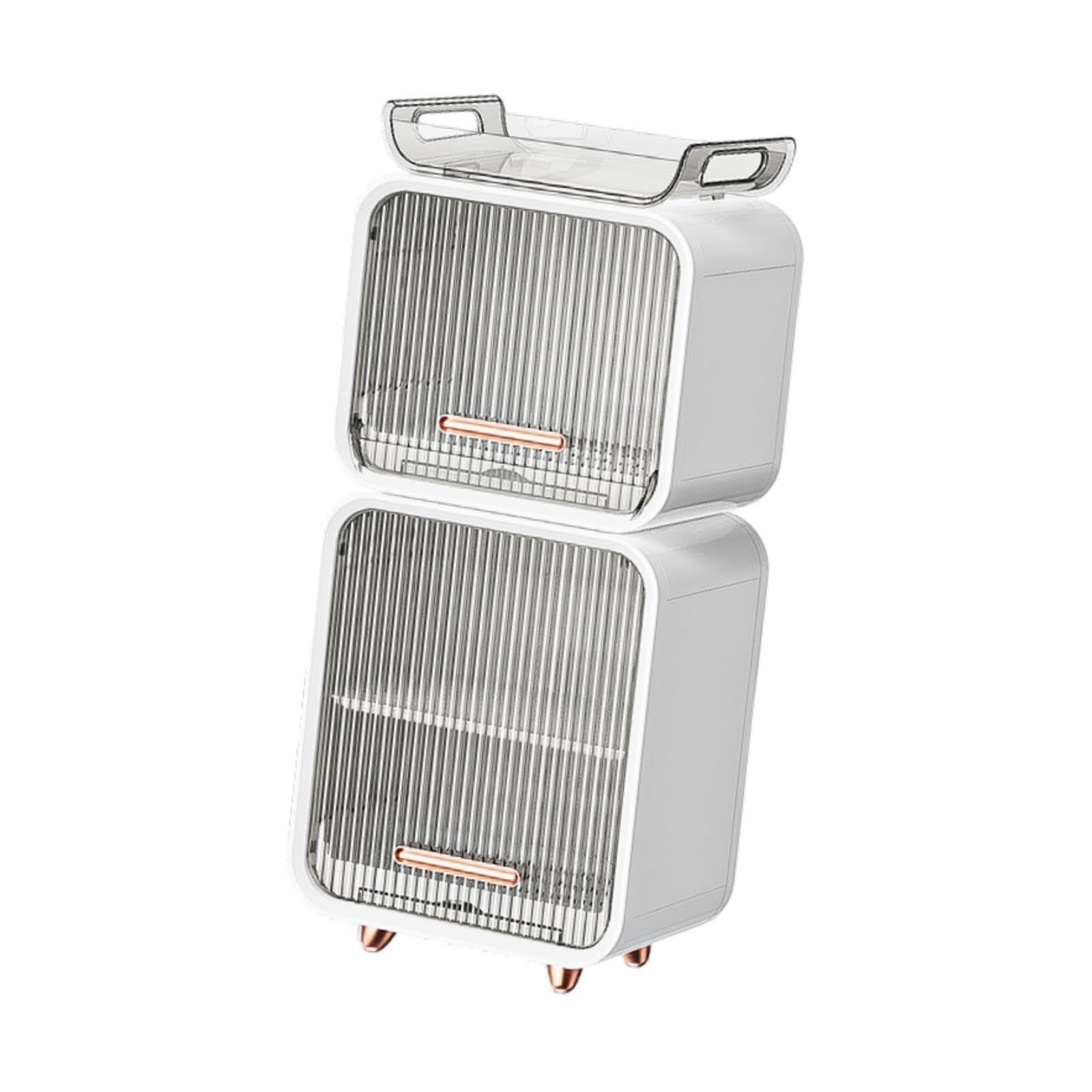 Baby Bottle Drying Rack with Drainer - Portable Nursing Cutlery Organizer & Bottle Holder Cabinet - Easy to Clean White Set for Breastfeeding Essentials - Perfect for Nursery, Kitchen Counter & Travel