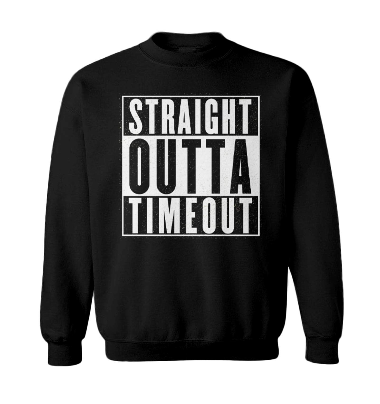 Haase Unlimited Straight Outta Timeout Toddler Fleece Crewneck Sweater - Cute & Cozy Pullover for Active Kids - Perfect for Playtime, Daycare & Family Outings