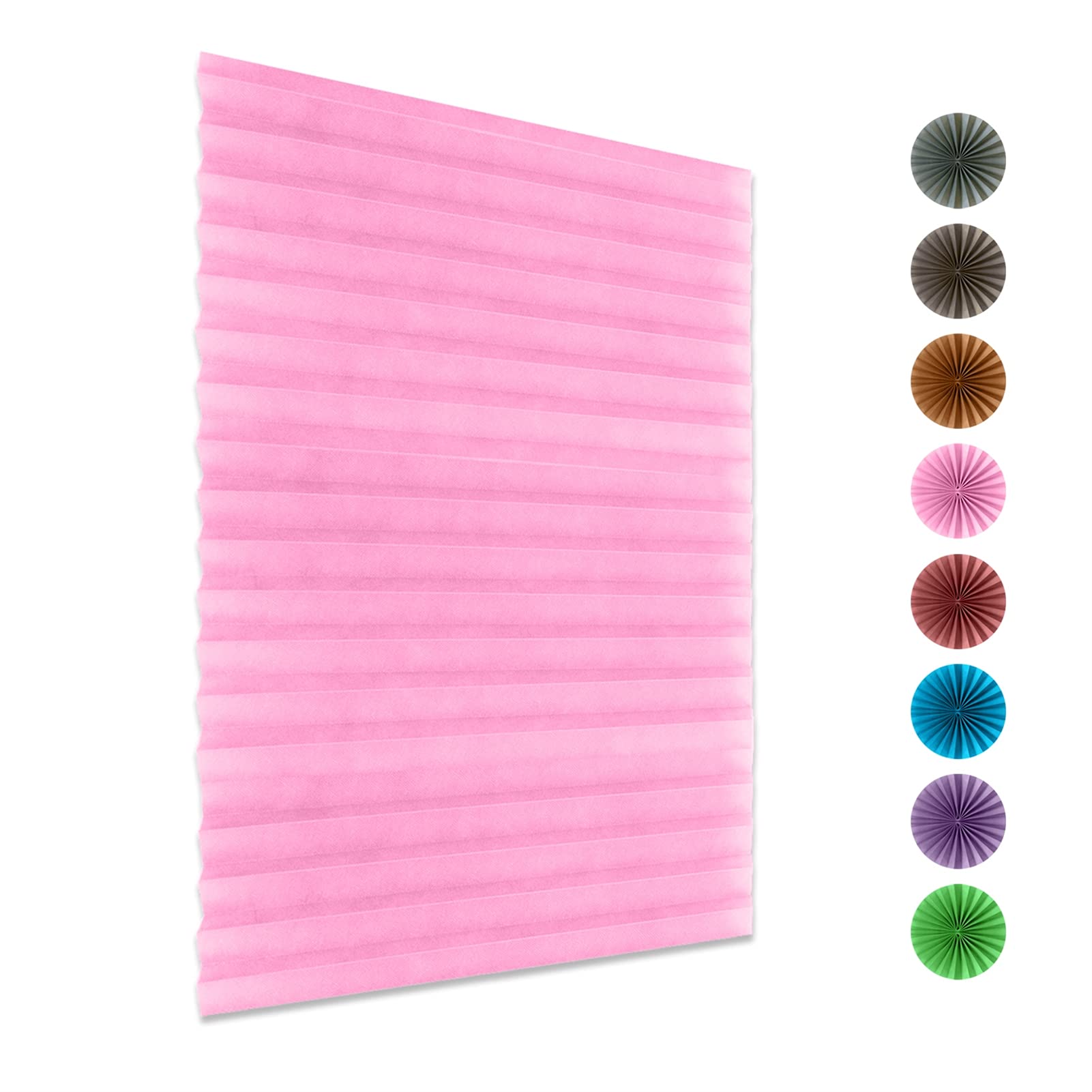 Blackout Pleated Paper Window Shades - Light Filtering Temporary Blinds, Easy Cut & Install with Clips, 35