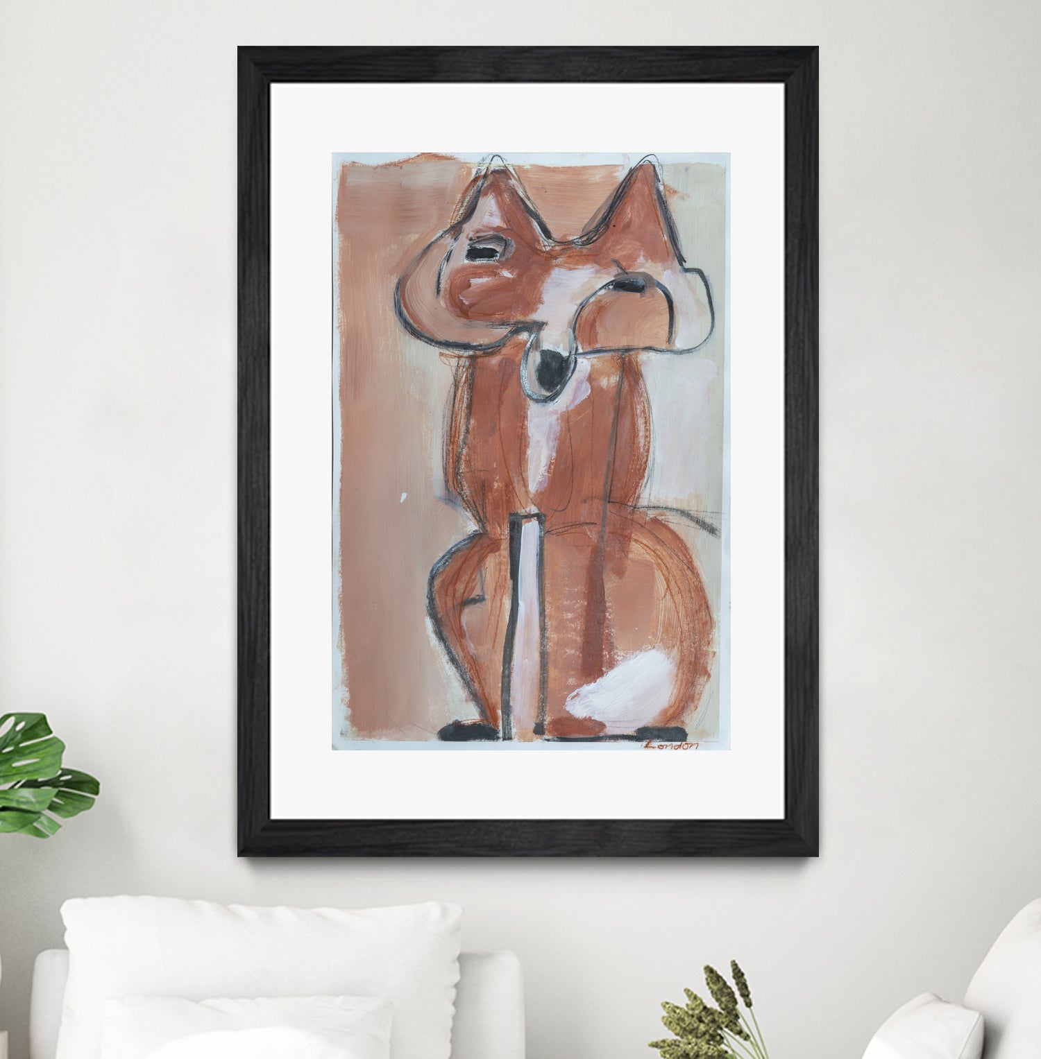 Abstract Red Fox Wall Art - Modern Canvas Painting for Home & Office Decor - Perfect for Living Room, Bedroom, or Office Spaces