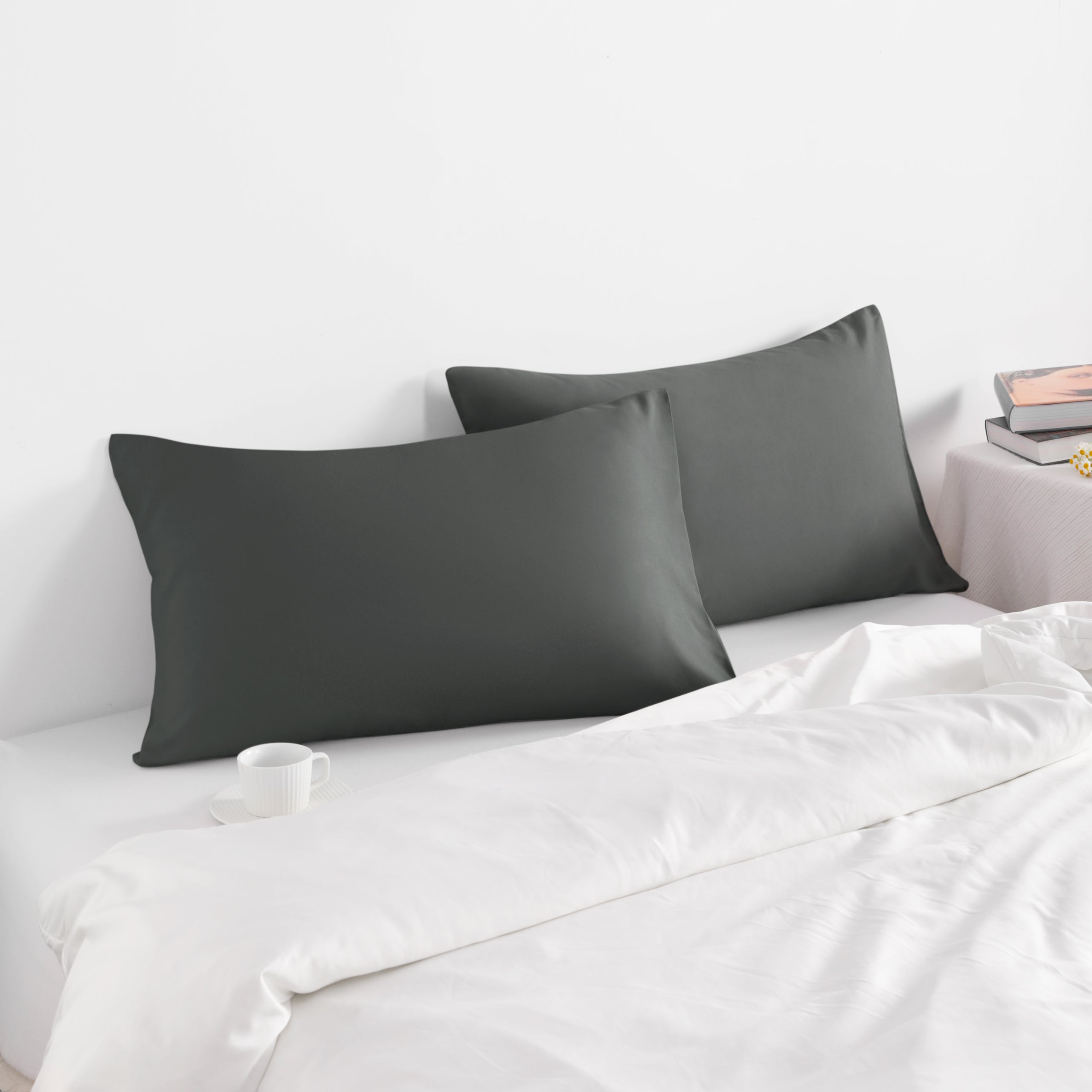 2 Pack Microfiber Queen Pillowcases with Envelope Closure - Soft Hypoallergenic Pillow Covers for Bedroom, Hotel & Travel - NTBAY®
