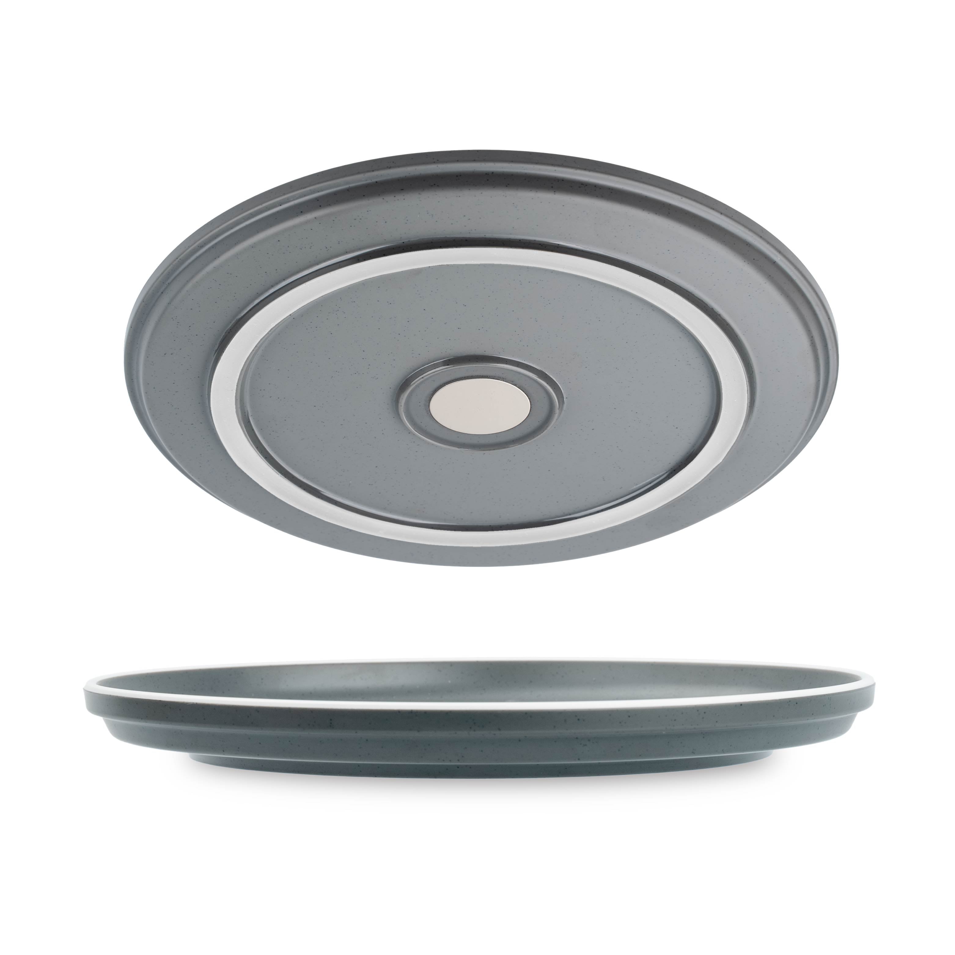 DOLOMIT GREY Plastic Plate with Magnet - 25 cm for Kitchen, Office, and Outdoor Dining | Durable and Stylish Tableware