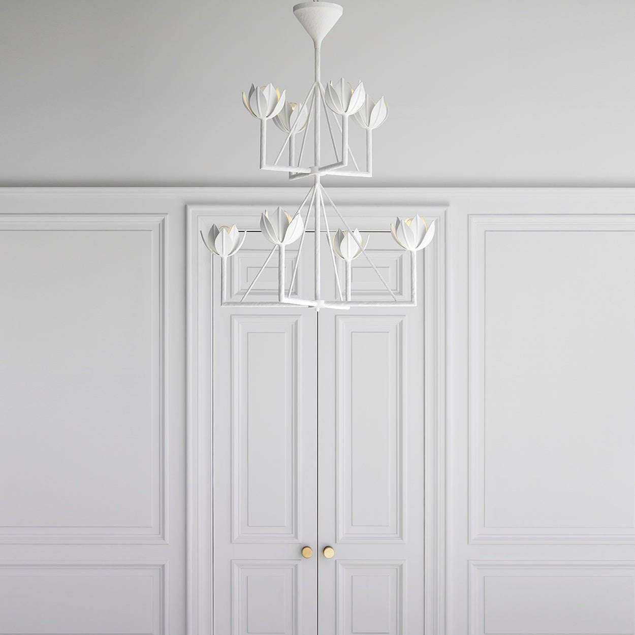 Alberto Lotus Bloom Chandelier - Elegant Floral Crystal Ceiling Light Fixture for Dining Room, Bedroom & Living Room Decor
