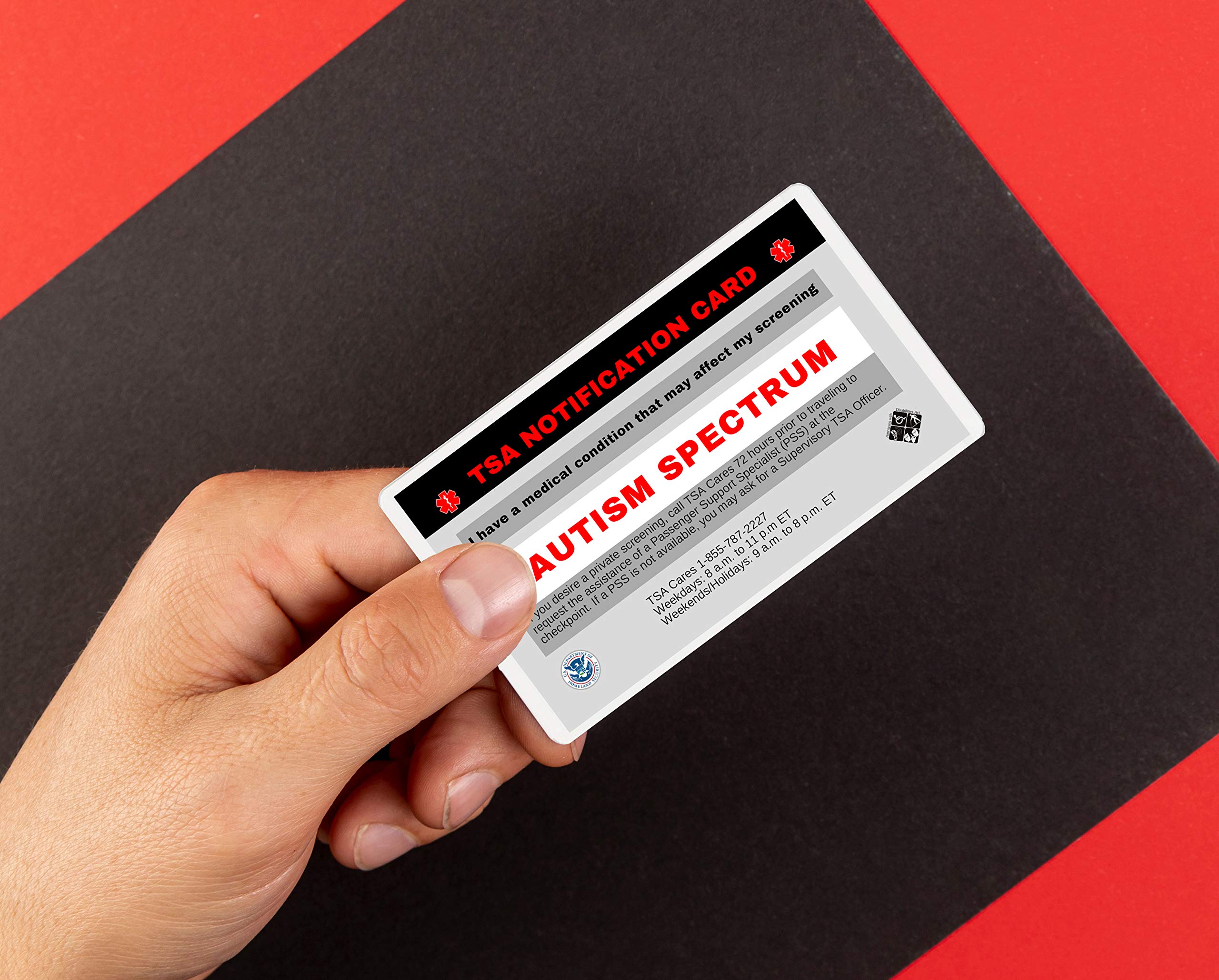 TSA Notification Card for Autism Spectrum - Compact Wallet Size (2 Pack) | Ideal for Air Travel & Security Checkpoints