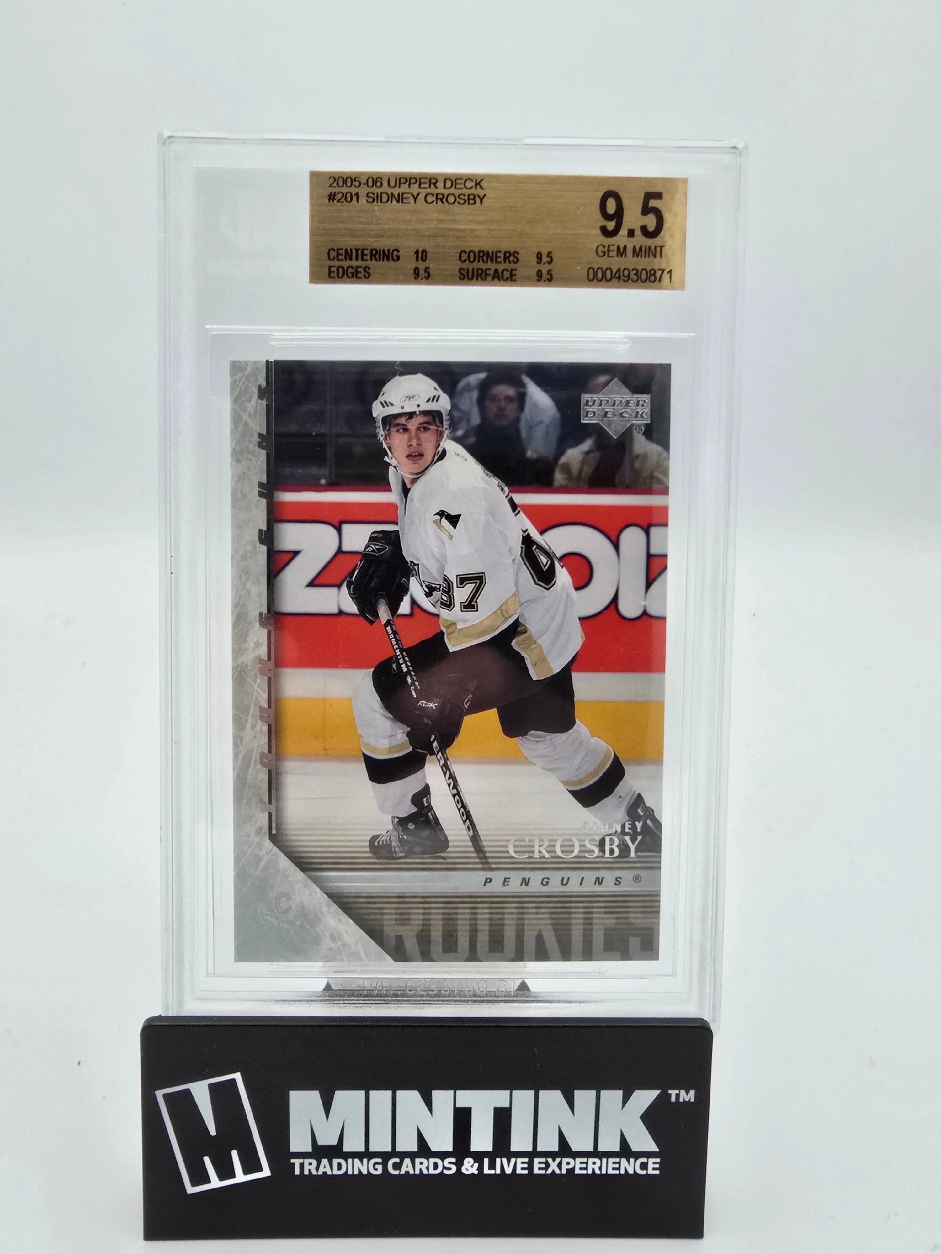 2005-06 Upper Deck Hockey Sidney Crosby Young Guns #201 BGS 9.5 Gem Mint - Rare Rookie Card for Collectors & NHL Fans - Perfect for Display, Investment & Sports Memorabilia Collections