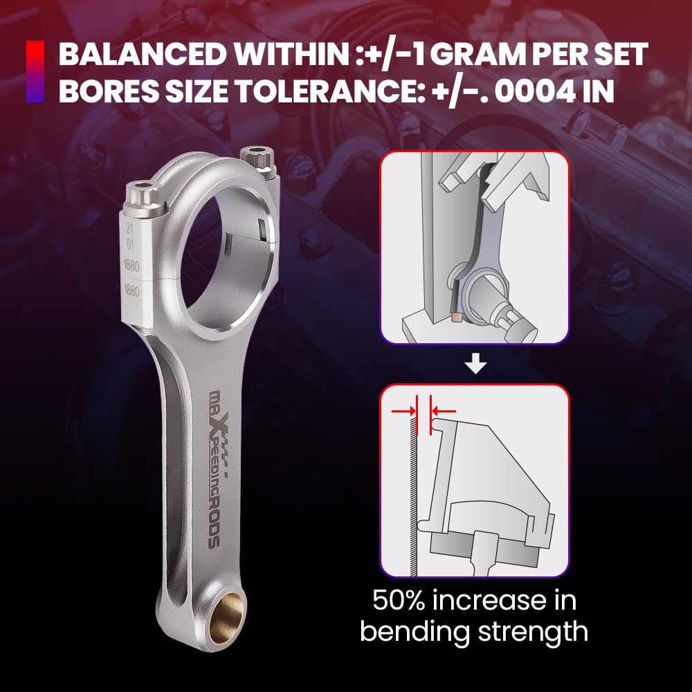 High-Performance maXpeedingrods H-Beam Engine Connecting Rods for Toyota Celica 2.0L 3SGTE 3S-GTE MR2 - Includes 3/8