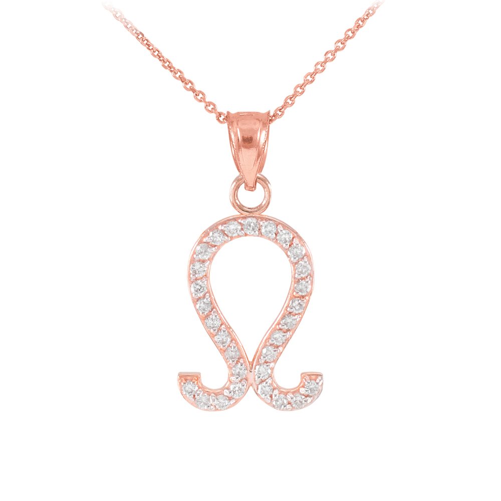 14K Rose Gold Diamond Leo Zodiac Pendant Necklace for Women - Elegant Zodiac Jewelry Gift for Birthday, Anniversary & Special Occasions