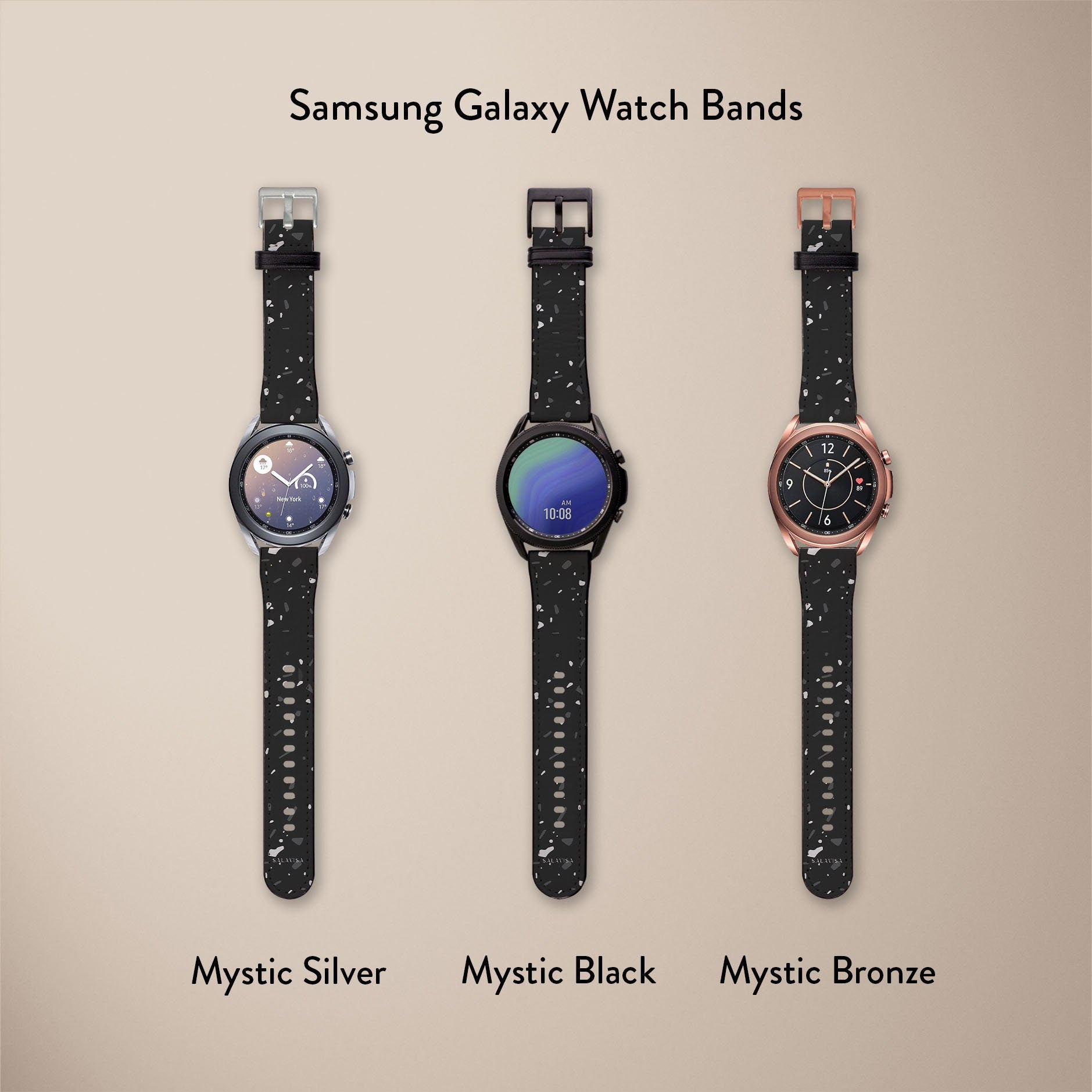 Black Terrazzo Watch Band - Stylish & Durable Replacement Strap for Apple Watch, Fitbit & More - Perfect for Casual, Work & Outdoor Activities