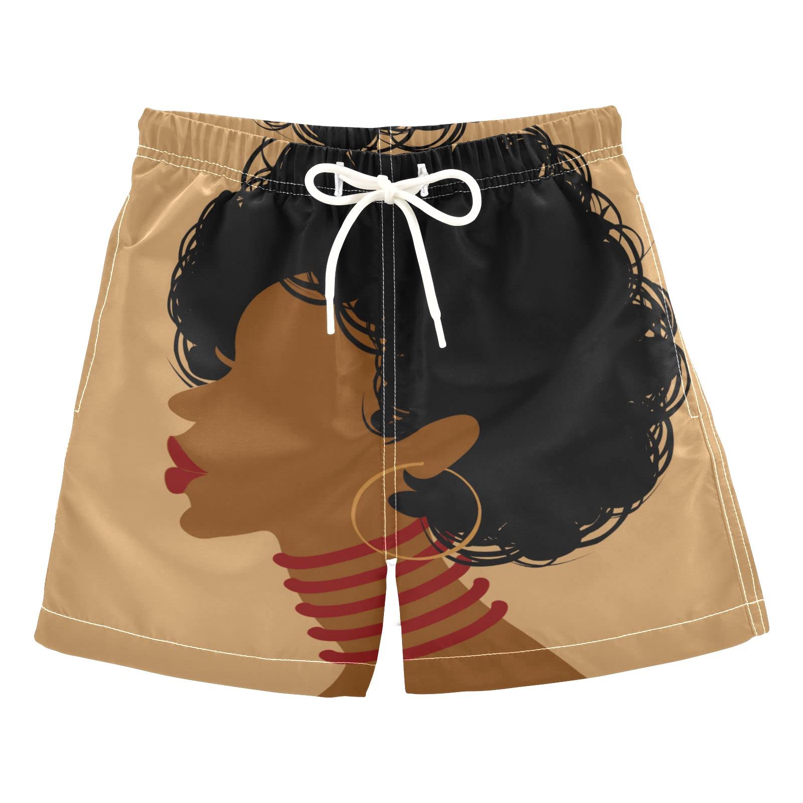 AMICHIC Boys African Print Swim Trunks - Quick Dry Toddler Swimwear for Kids 2-8 Years - Beach, Pool & Summer Water Play Outfit