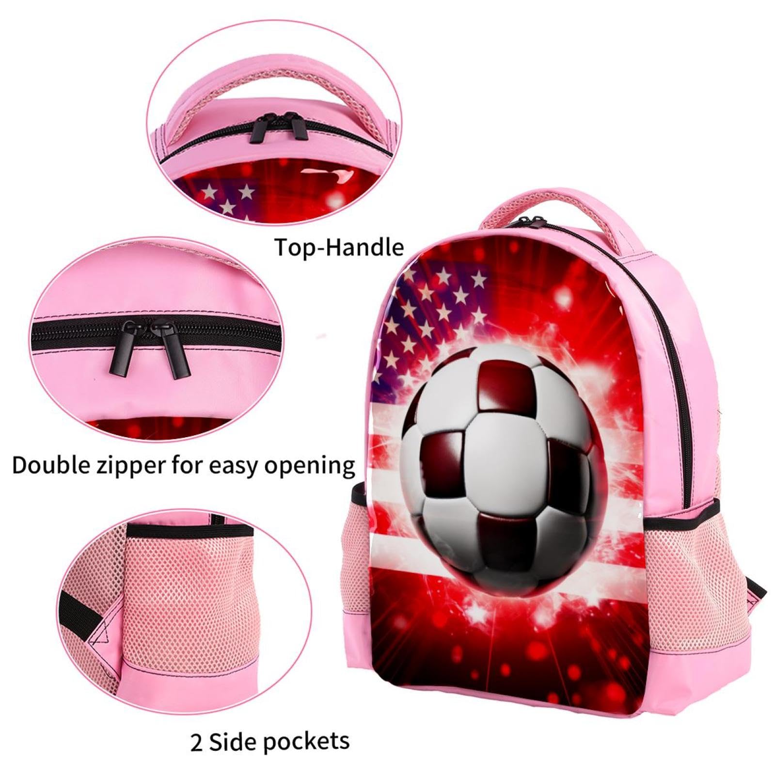 Best Travel Backpacks for Women & Men - Durable American Flag Football Design Backpack for Hiking, School & Outdoor Adventures
