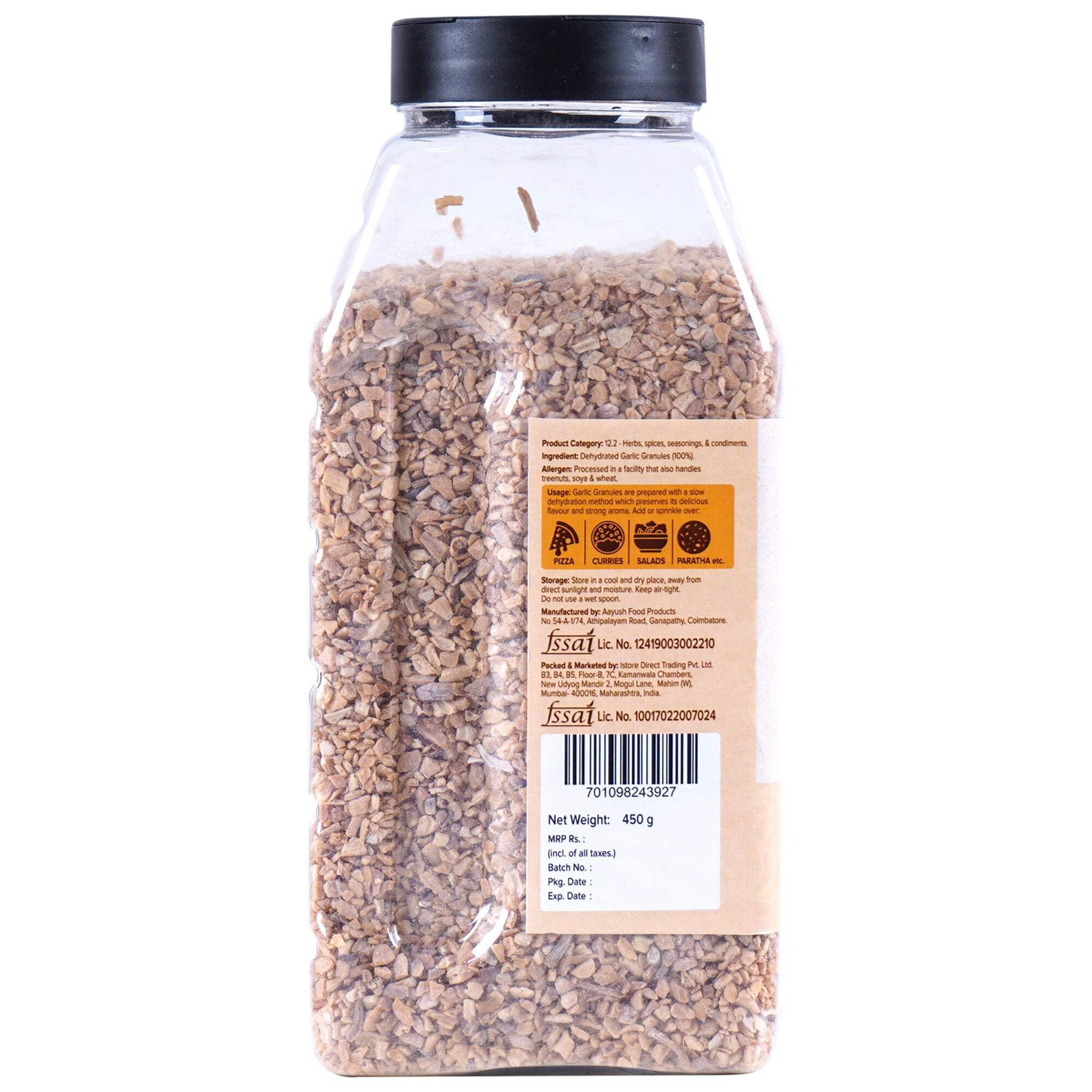 Urban Platter Dehydrated Garlic Granules 3.5oz (100g) - All-Natural Seasoning for Cooking, Baking & Meal Prep | Perfect for Pasta, Pizza, Soups & More | Resealable Shaker Jar