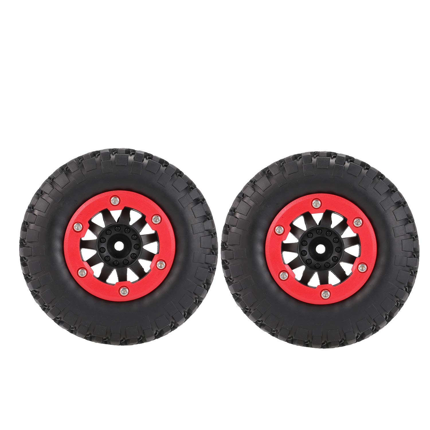 110mm Off-Road Tires and Wheel Rims Set for 1/10 Scale RC Short Course Trucks - Compatible with Traxxas Slash, Redcat Blackout - Perfect for Racing, Bashing & Off-Road Adventures
