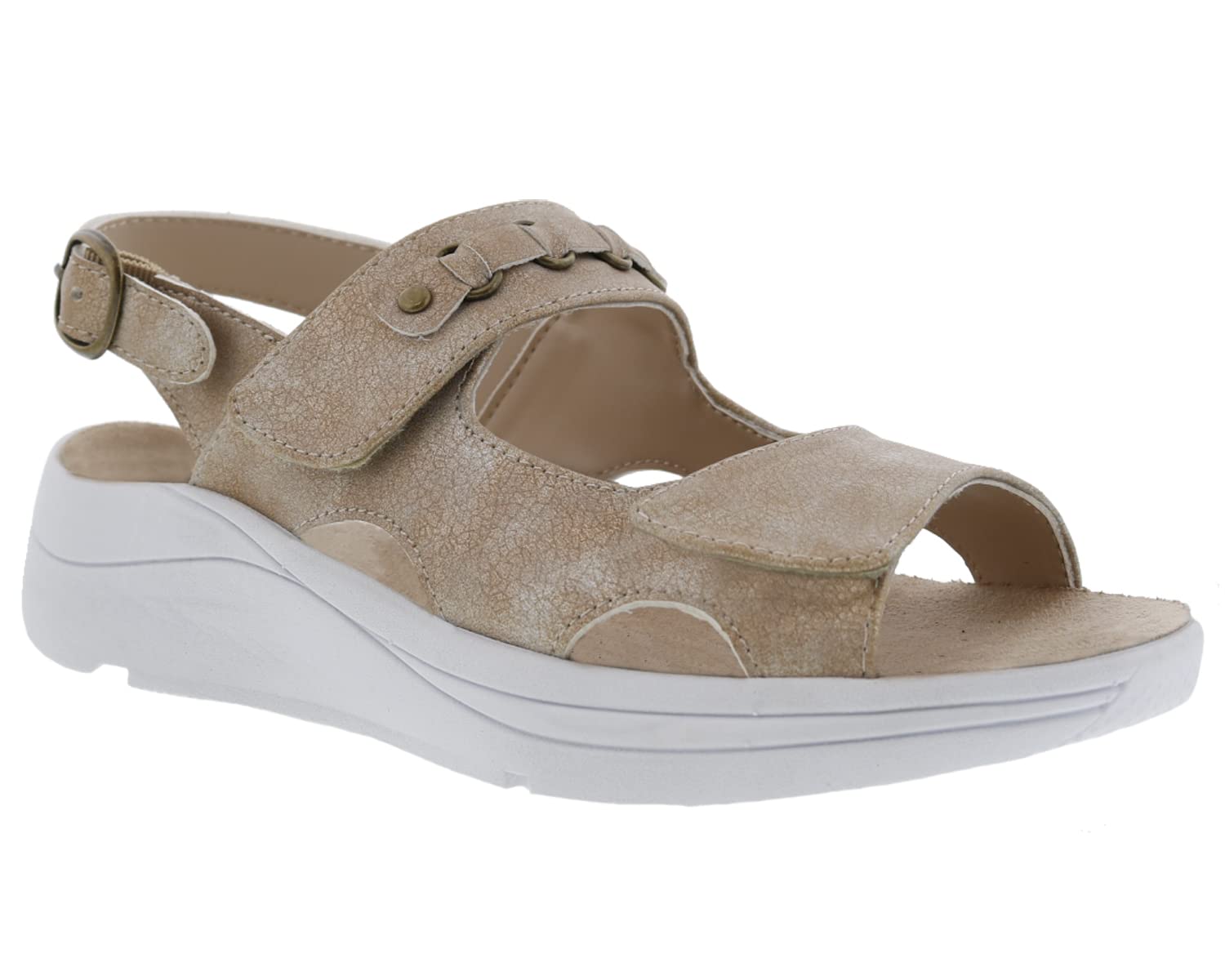 Drew Selina Women's Therapeutic Comfort Sandals with Hook and Loop Closure - Perfect for Plantar Fasciitis, Arch Support & All-Day Wear