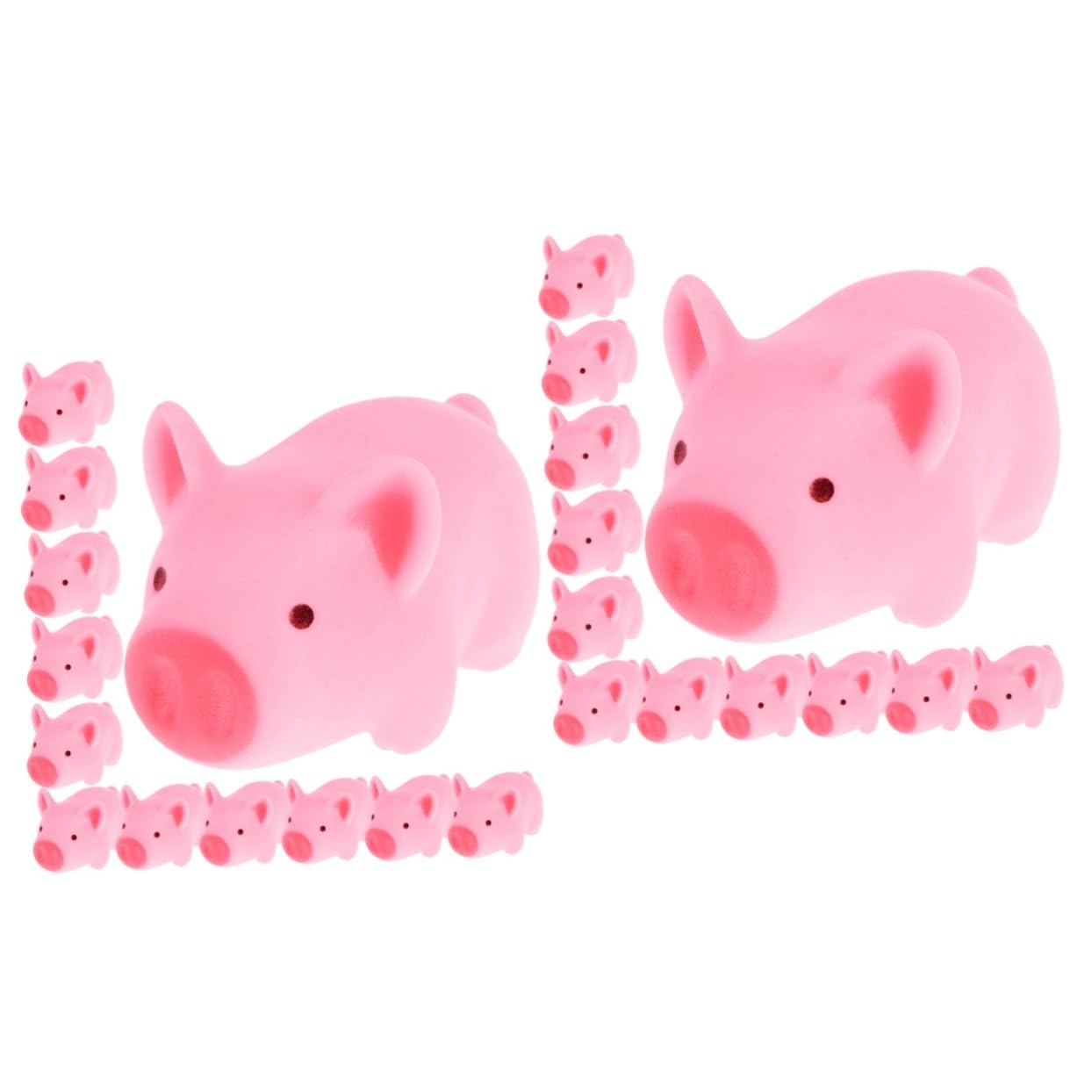 HEMOTON 30 Pcs Squeaky Piggy Bath Toys - Fun Pool Floating Toys for Toddlers & Kids, Plastic Animal Bathtub Play Set for Sensory Water Play & Baby Bath Time