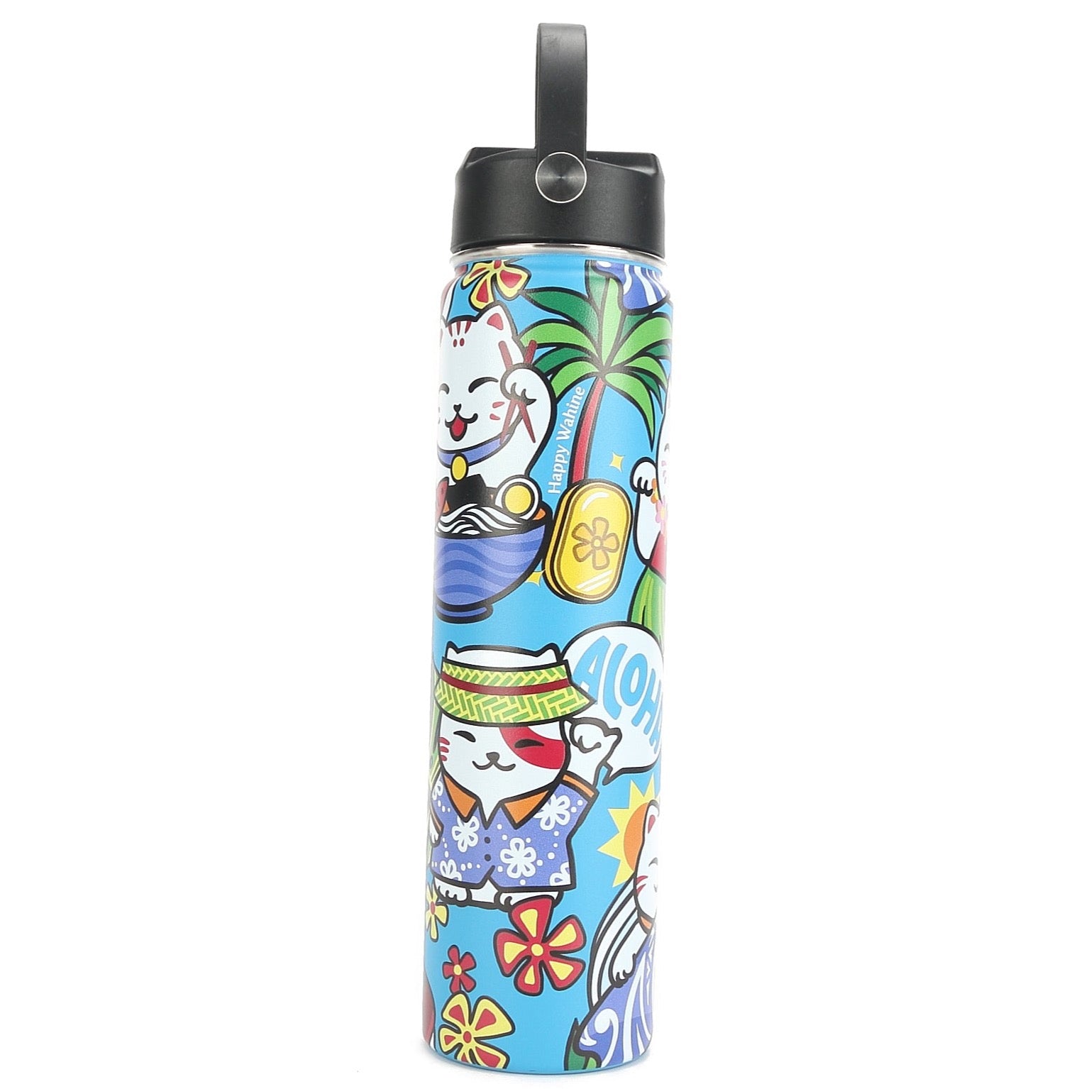 Premium 24oz Insulated Stainless Steel Water Bottle - Leakproof & BPA-Free, Keeps Drinks Cold 24Hrs/Hot 12Hrs - Perfect for Gym, Hiking, Travel & Outdoor Activities (Neko Teal Color)