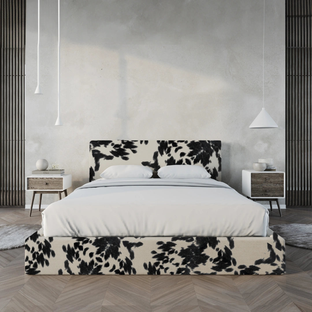 Classic Bed Set with Sturdy Bed Frame & Stylish Headboard | Vegan Faux Leather Upholstery | Perfect for Modern Bedrooms, Guest Rooms & Dorm Decor