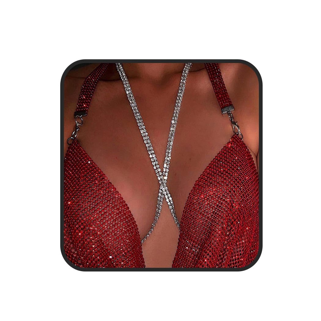 Sparkling Rhinestone Body Chain - Silver Crystal Waist Jewelry for Women | Sexy Nightclub Accessory, Bachelorette Party, Festival & Beach Wear