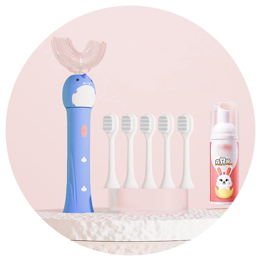 Kids U-Shaped Electric Toothbrush - Rechargeable Automatic Toothbrush with Soft Bristles for Gentle Cleaning (Blue) | Perfect for Children's Daily Oral Care & Travel Use