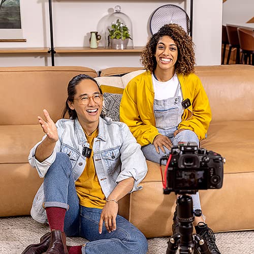 Rode Wireless GO 2 Dual Compact Digital Wireless Microphone System with SC16 USB-C Cable - Professional Lavalier Mic for YouTube, Vlogging, Streaming & Interviews