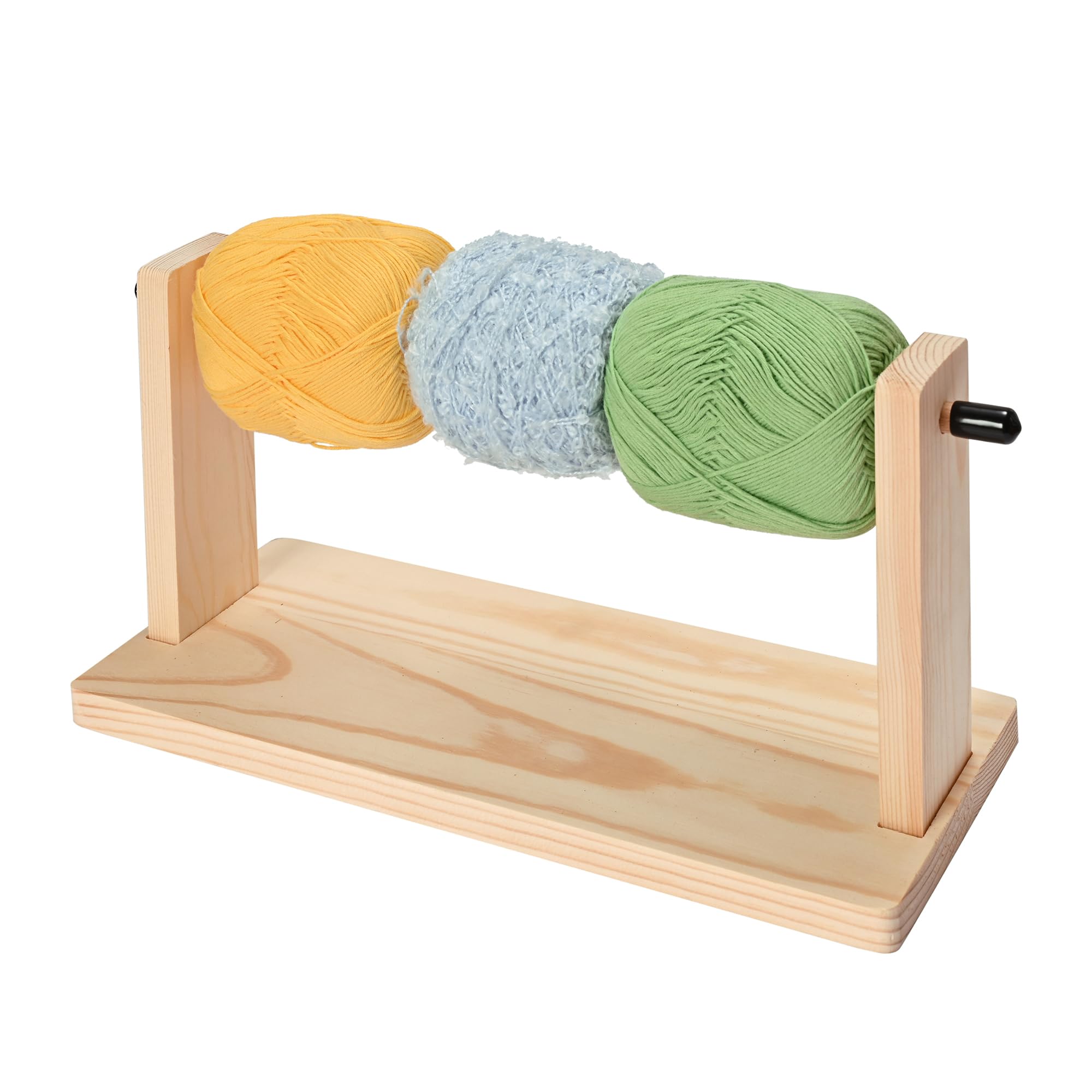 Sparkle Race Wooden Croquet Yarn Holder - Single Revolving Yarn Storage Organizer for Knitting & Crochet Supplies - Horizontal Wood Yarn Ball & Ribbon Holder Rack - Perfect for Crafting, DIY Projects & Home Organization
