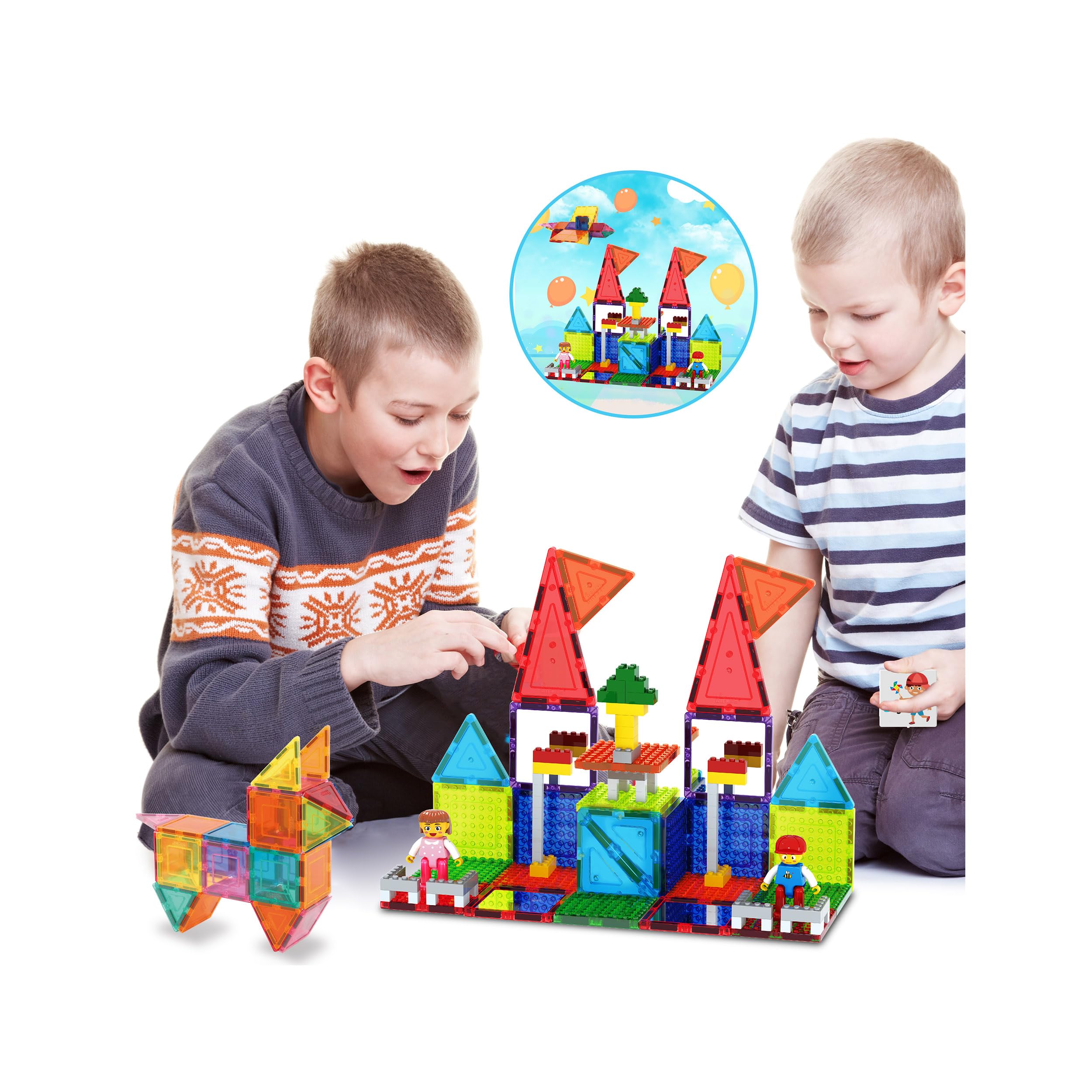 PicassoTiles 333pcs Magnetic Building Blocks Set with Action Figures - STEM Educational Toys for Toddlers & Preschool Kids - Montessori Classroom Learning Activities - Perfect for Creative Play & Early Childhood Development
