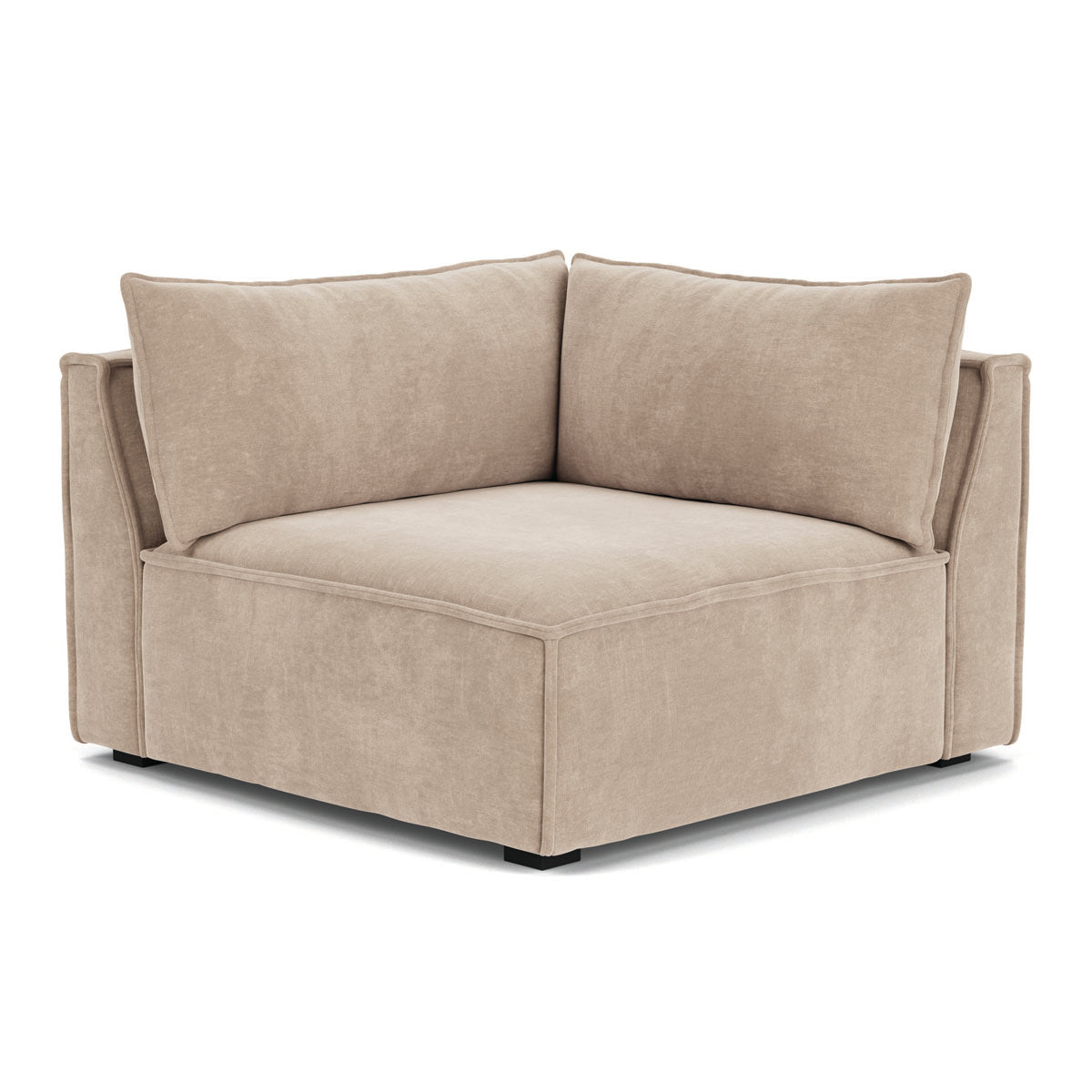 Daphne Fabric 1-Seater Right Corner Modular Sofa - Compact Sectional Couch for Small Spaces, Living Rooms & Apartments