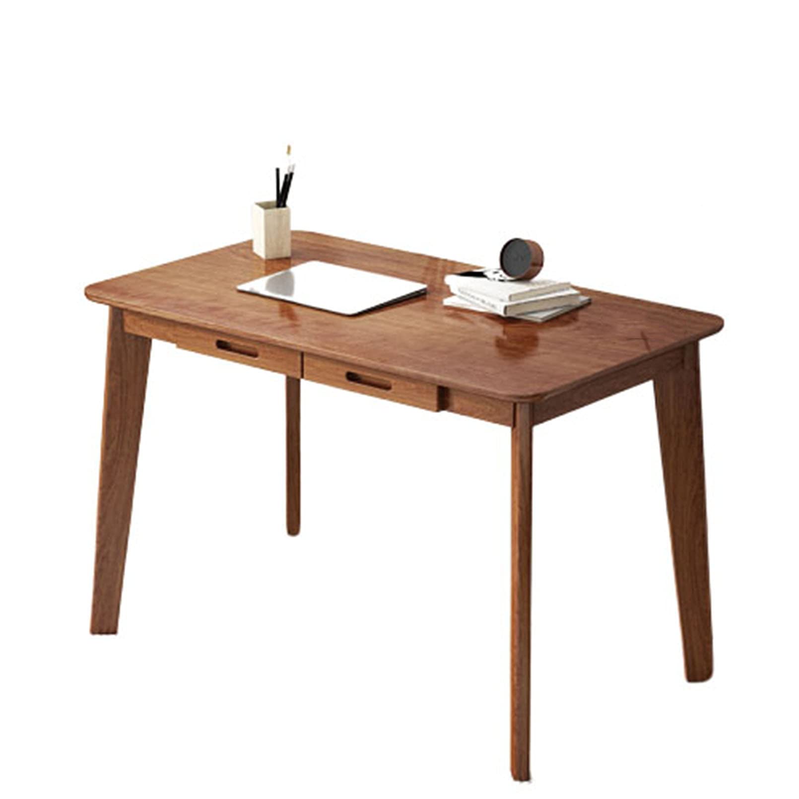 Home Office Computer Desk with Hutch & Drawers, Wooden PC Laptop Workstation for Students, Study Writing, and Small Space Bedroom Setup