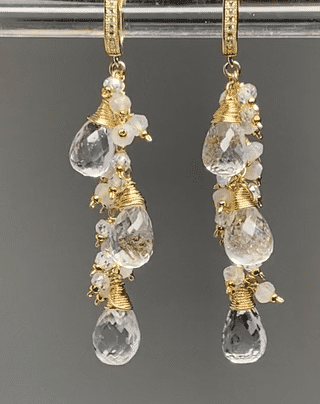 14K Gold Filled Crystal Quartz Bridal Earrings – Elegant Wedding Jewelry for Brides, Bridesmaids, and Special Occasions