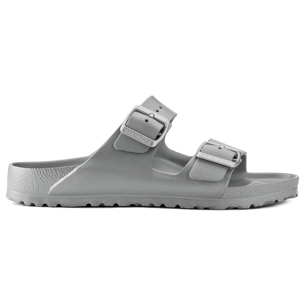 Birkenstock Unisex Arizona EVA Sandals Narrow Fit Metallic Silver | Comfortable Lightweight Slides for Beach, Pool & Casual Wear
