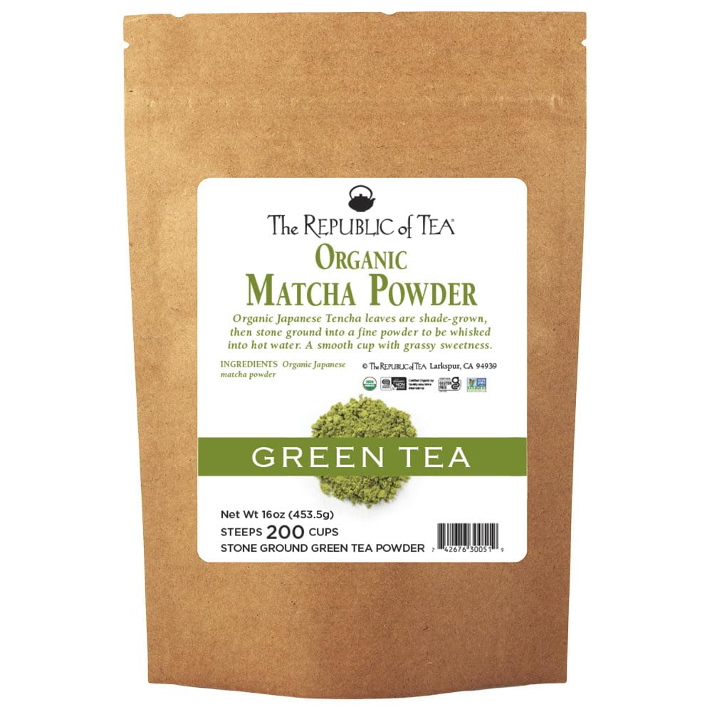 Organic Japanese Matcha Green Tea Powder - Full-Leaf Premium Quality, 16 Oz Resealable Bag (Makes 200 Cups) | Authentic Ceremonial Grade, Antioxidant-Rich | Perfect for Lattes, Smoothies & Baking