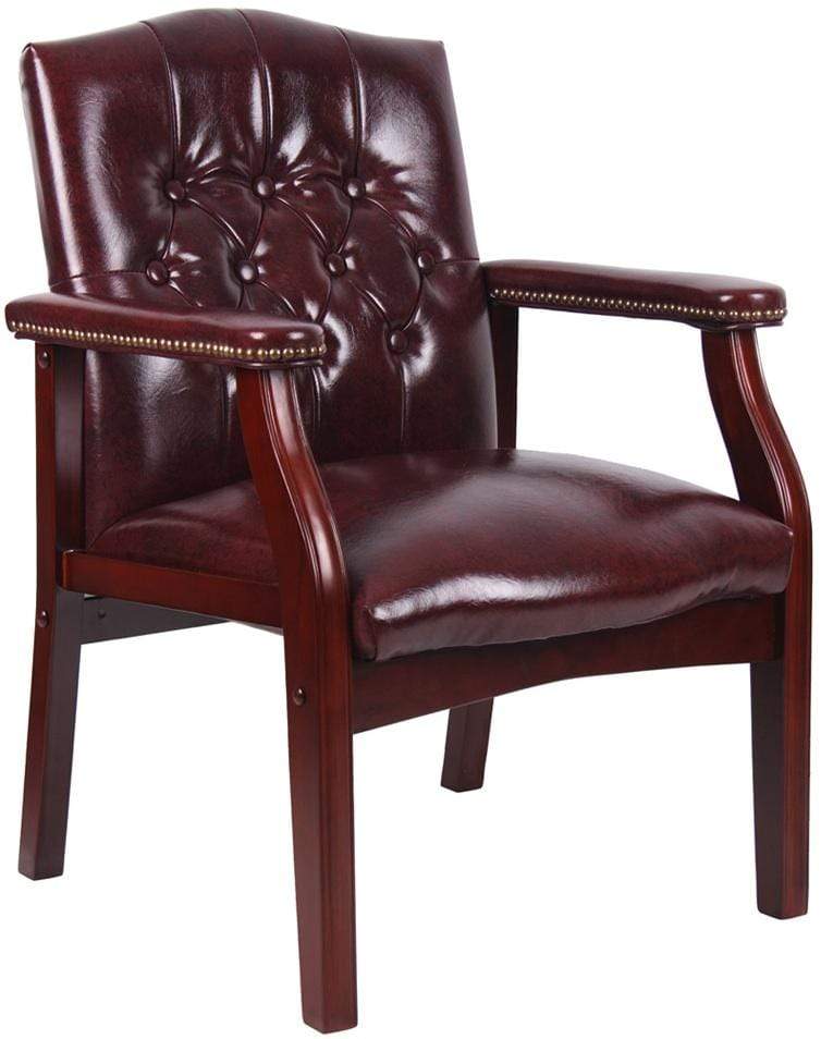 Boss Traditional Hardwood Frame Visitor Chair [B959] - Elegant Office Reception Seating for Guests & Waiting Areas
