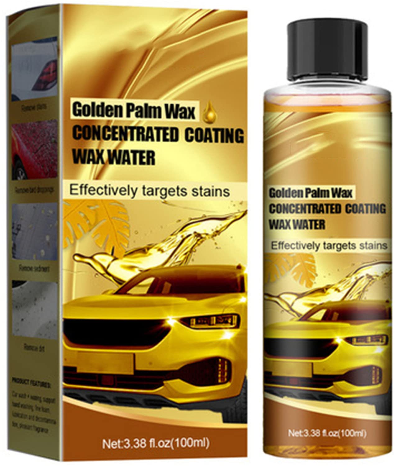 Premium Golden Carnauba Car Wash Wax & Foam Cleaner - Deep Cleaning, Shine Protection & Water Beading for Cars, Trucks & SUVs - Perfect for Hand Wash, Automatic Car Wash & Detailing