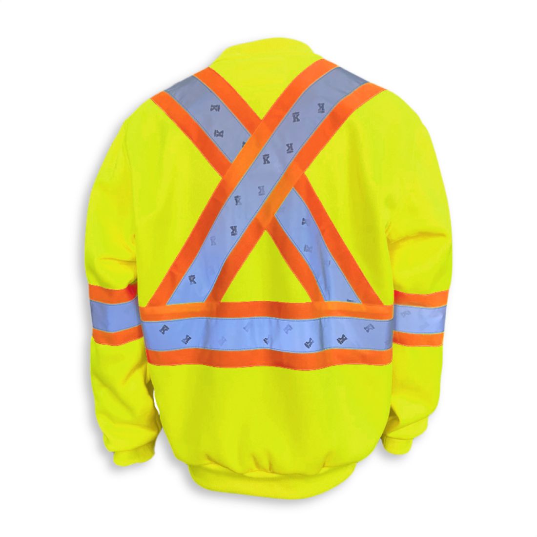 Big K Men's High Visibility 11oz Polyester Microfleece Crewneck Sweatshirt BK3559LM - Warm Workwear for Construction, Road Workers & Outdoor Safety