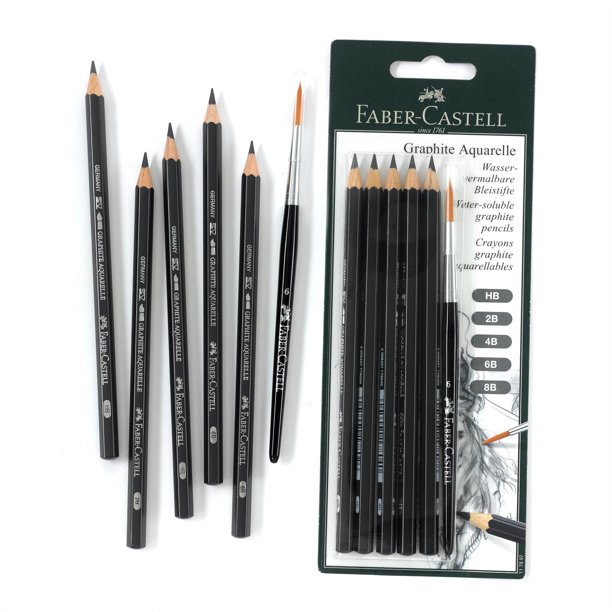 Premium Graphite Watercolor Pencils Set of 6 - Professional Art Supplies for Sketching, Drawing & Mixed Media - Perfect for Artists, Students & DIY Craft Projects